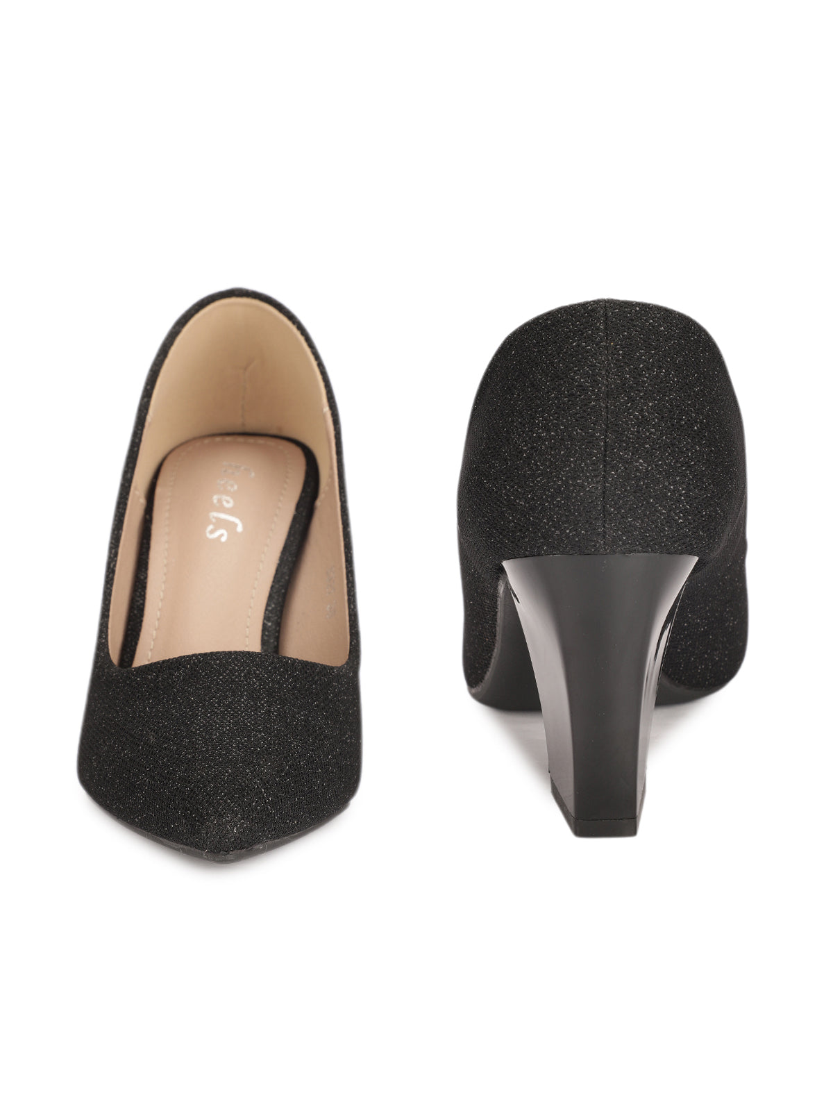 Bergamo Block Heel Glitter Pumps