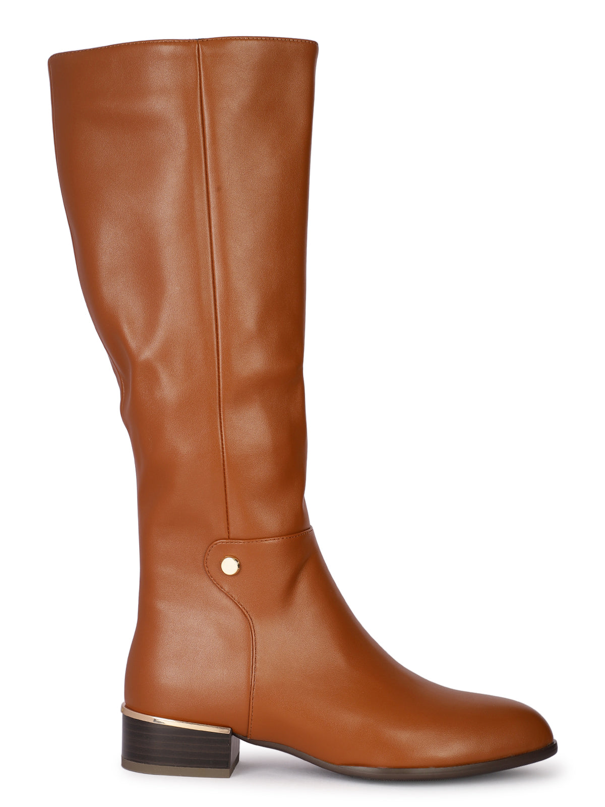 Crimson Premium Knee High Boots with Low Heels