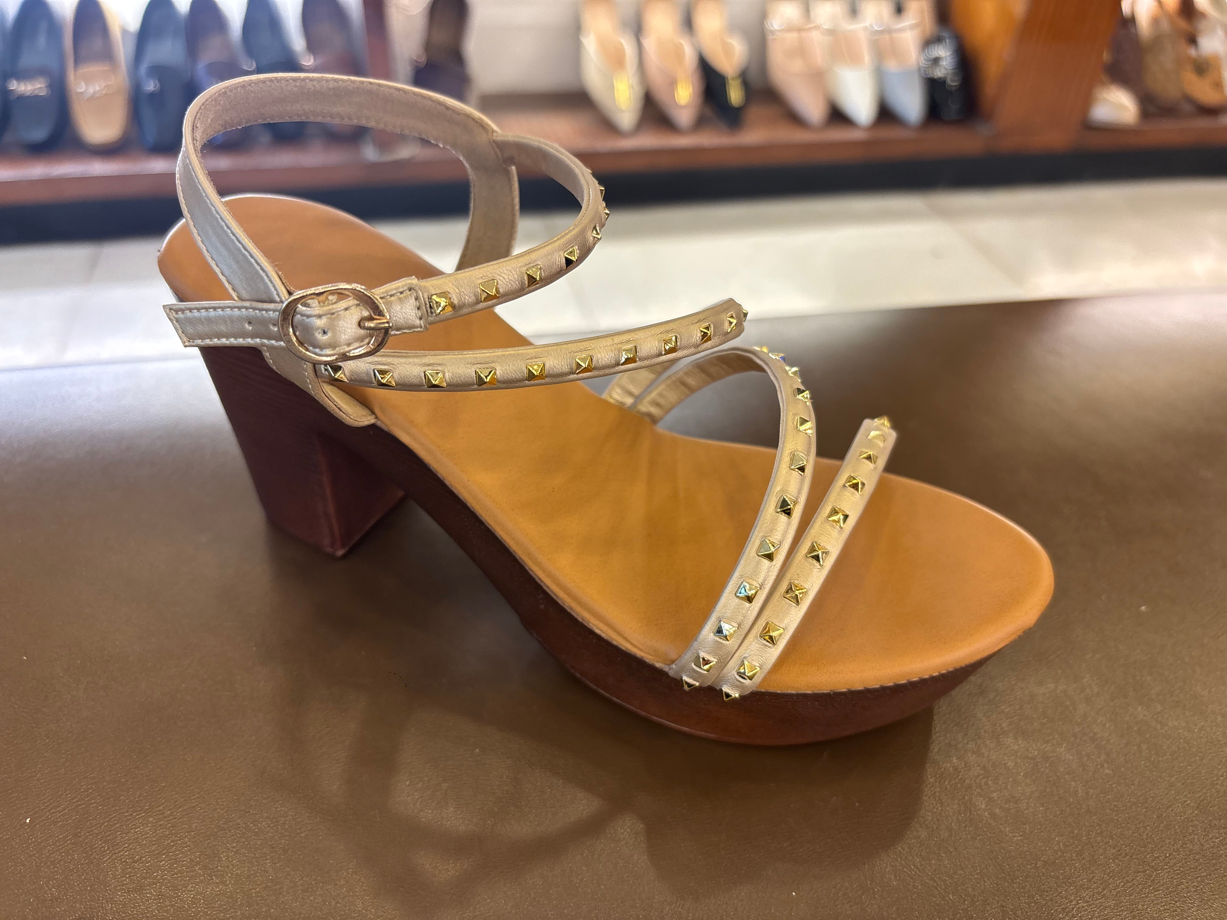 Brigette Studded Summer Platform Block Heel Sandals
