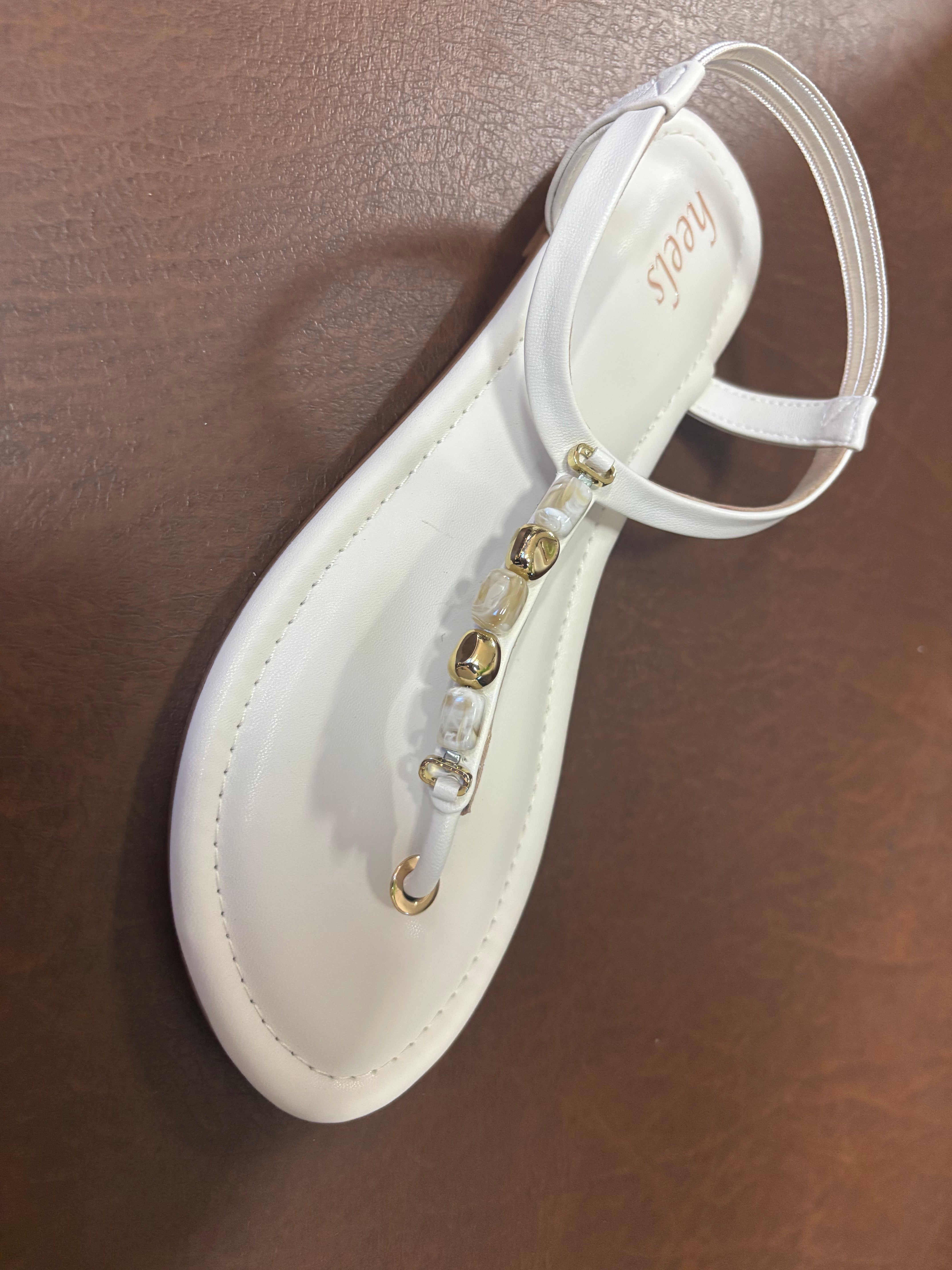 Kia Cushioned Back Elastic Embellished Sandals