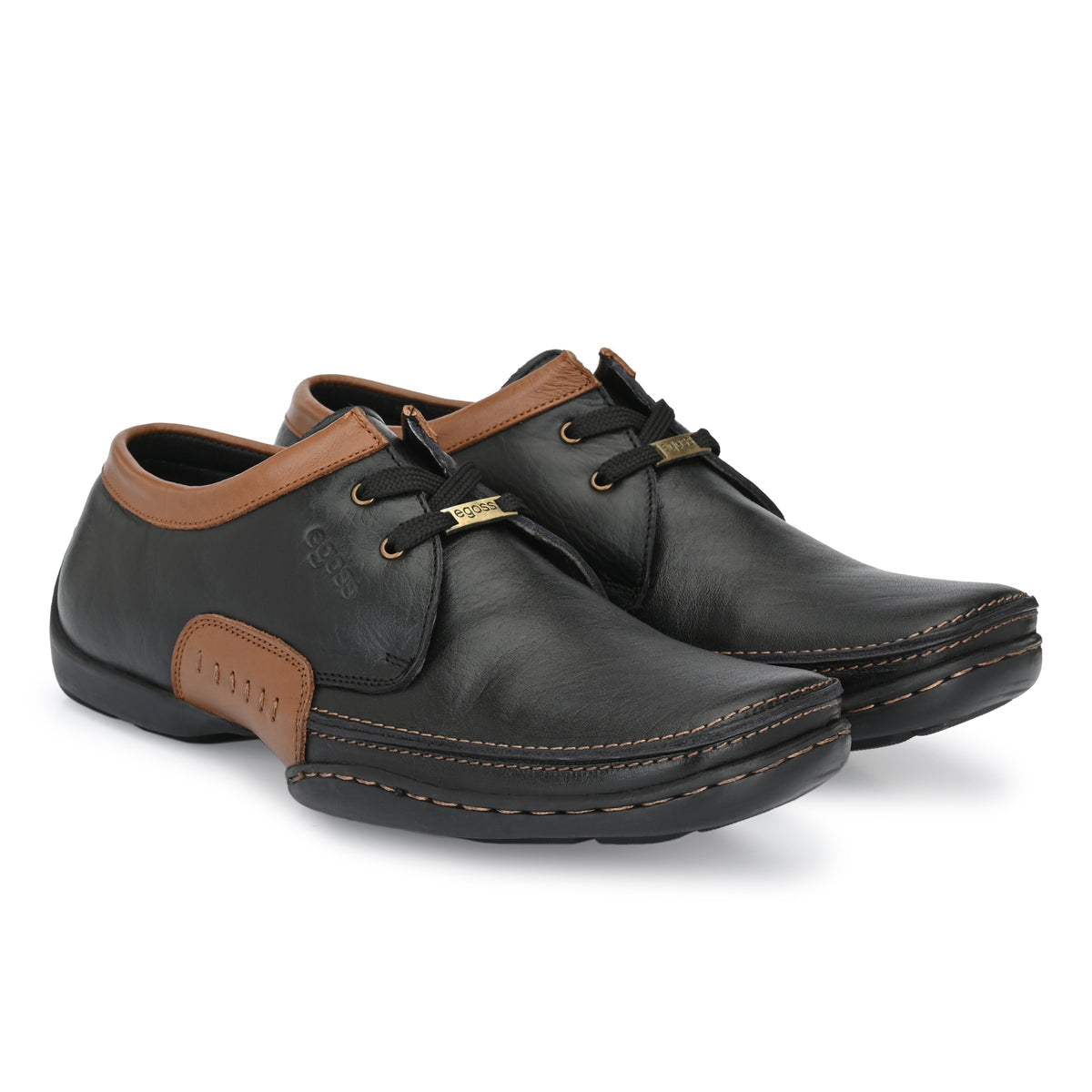 Isakov Leather Casual Stitched Derby Shoes