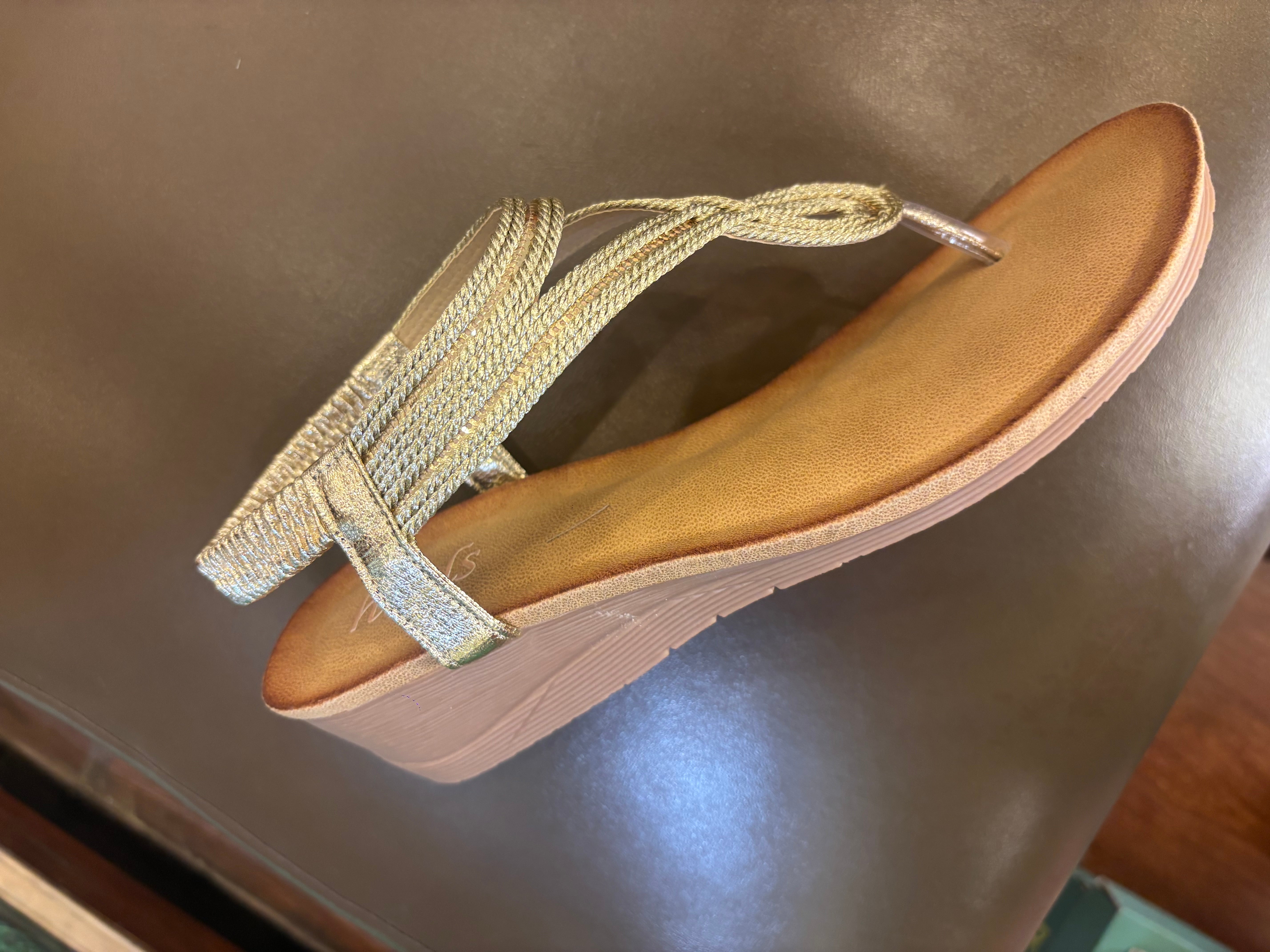 Cindy Wedge Back Elastic Crochet Sandals
