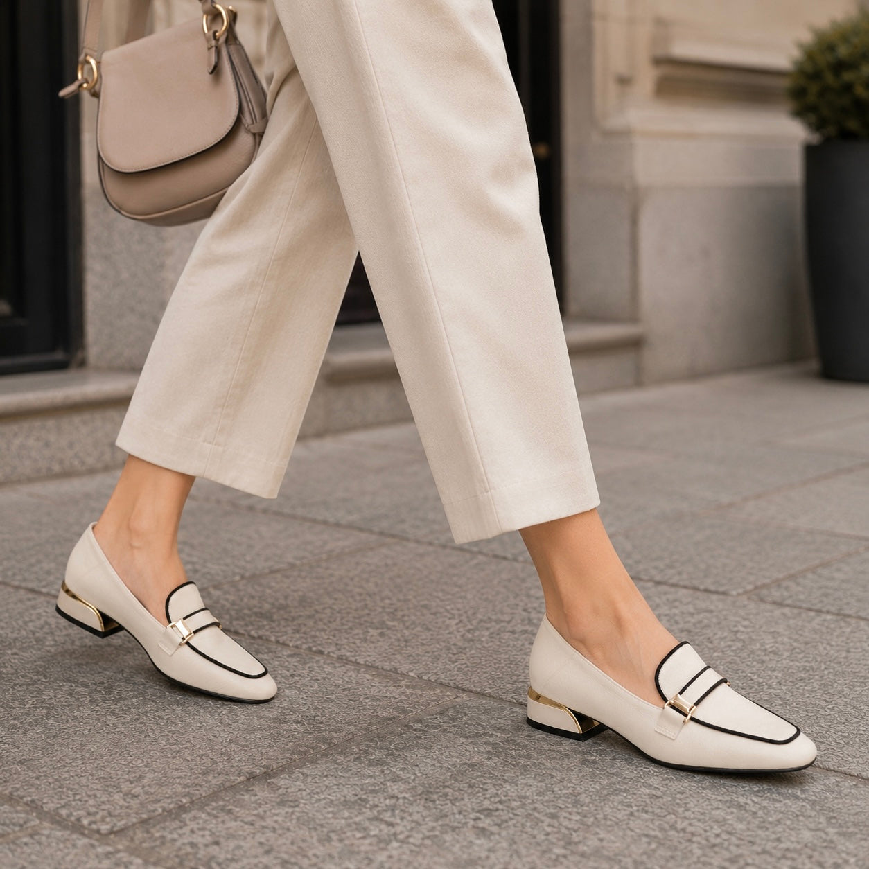 Melrose Premium Strap Block Heel Loafers