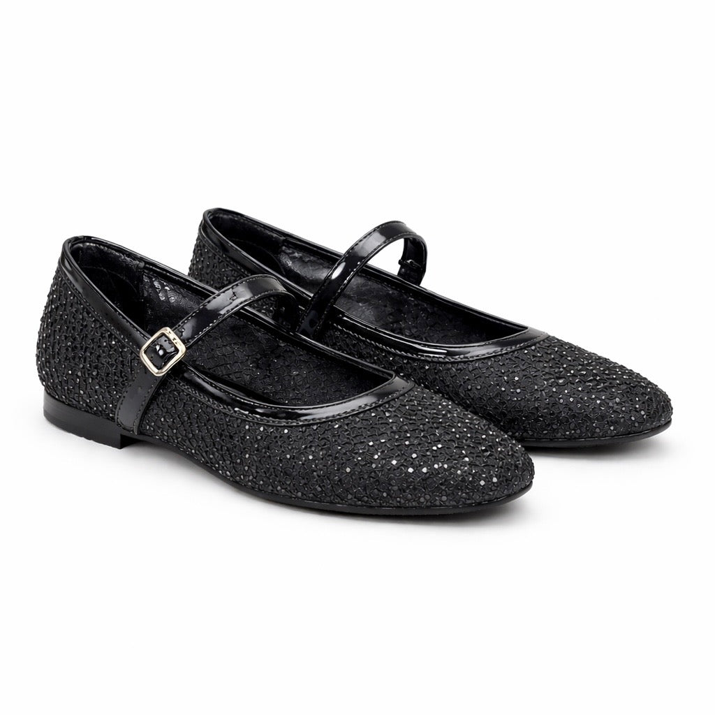 Olivia Premium Mesh Flat Mary Jane Ballerinas