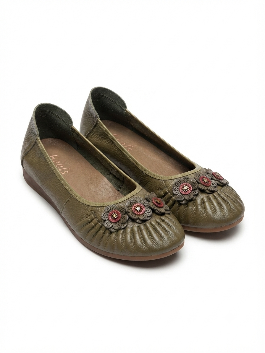 Flora 4.0 Premium Leather Cushioned Ballerinas