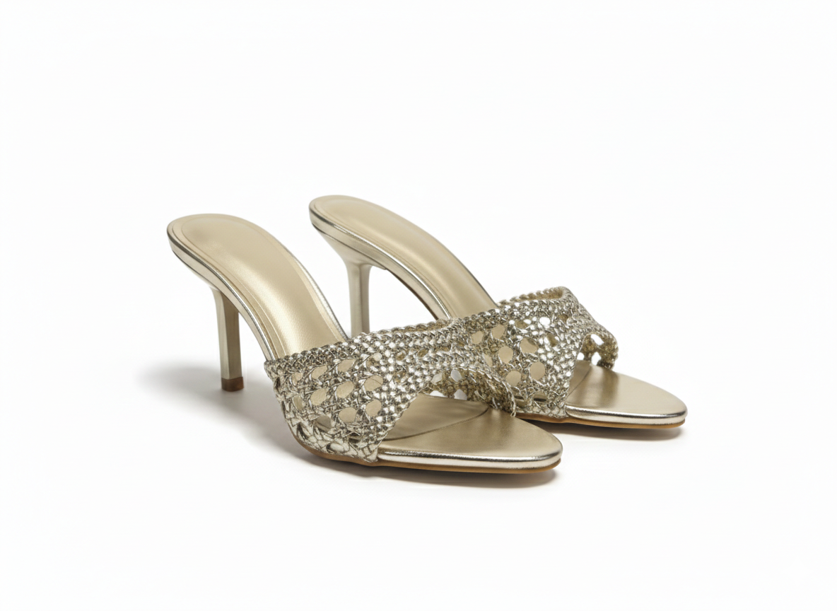 Kim Mesh Slip On Kitten Heels - The Heels India