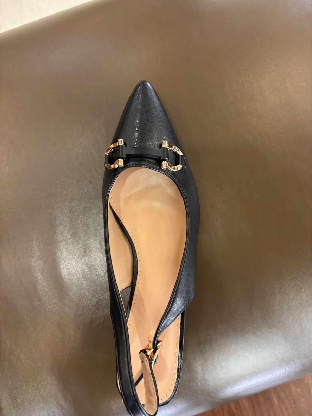 Brie Mini Premium Slingback Kitten Heels in Black - The Heels India