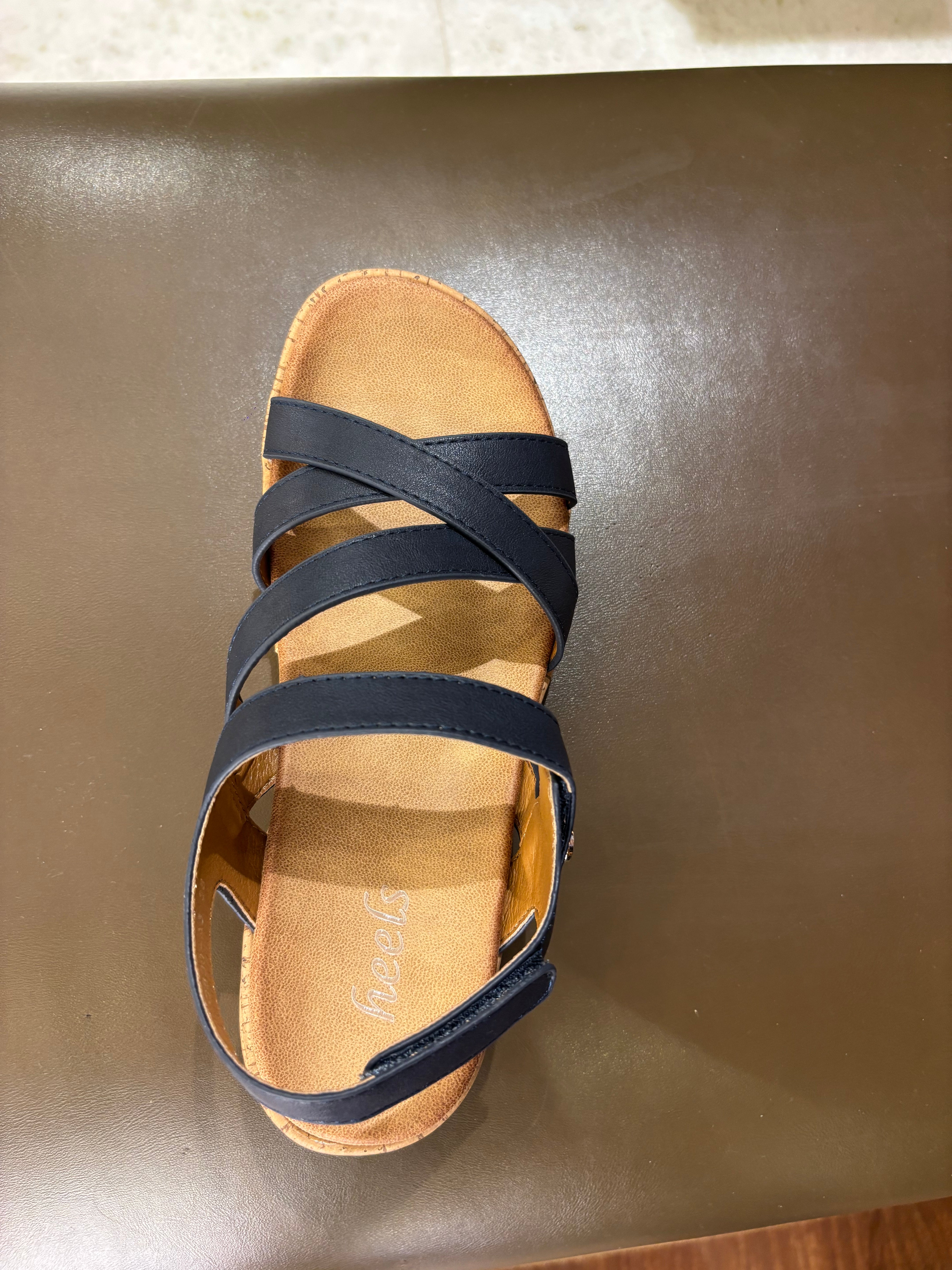 Frida Summer Criss Cross Comfort Velcro Sandals - The Heels India