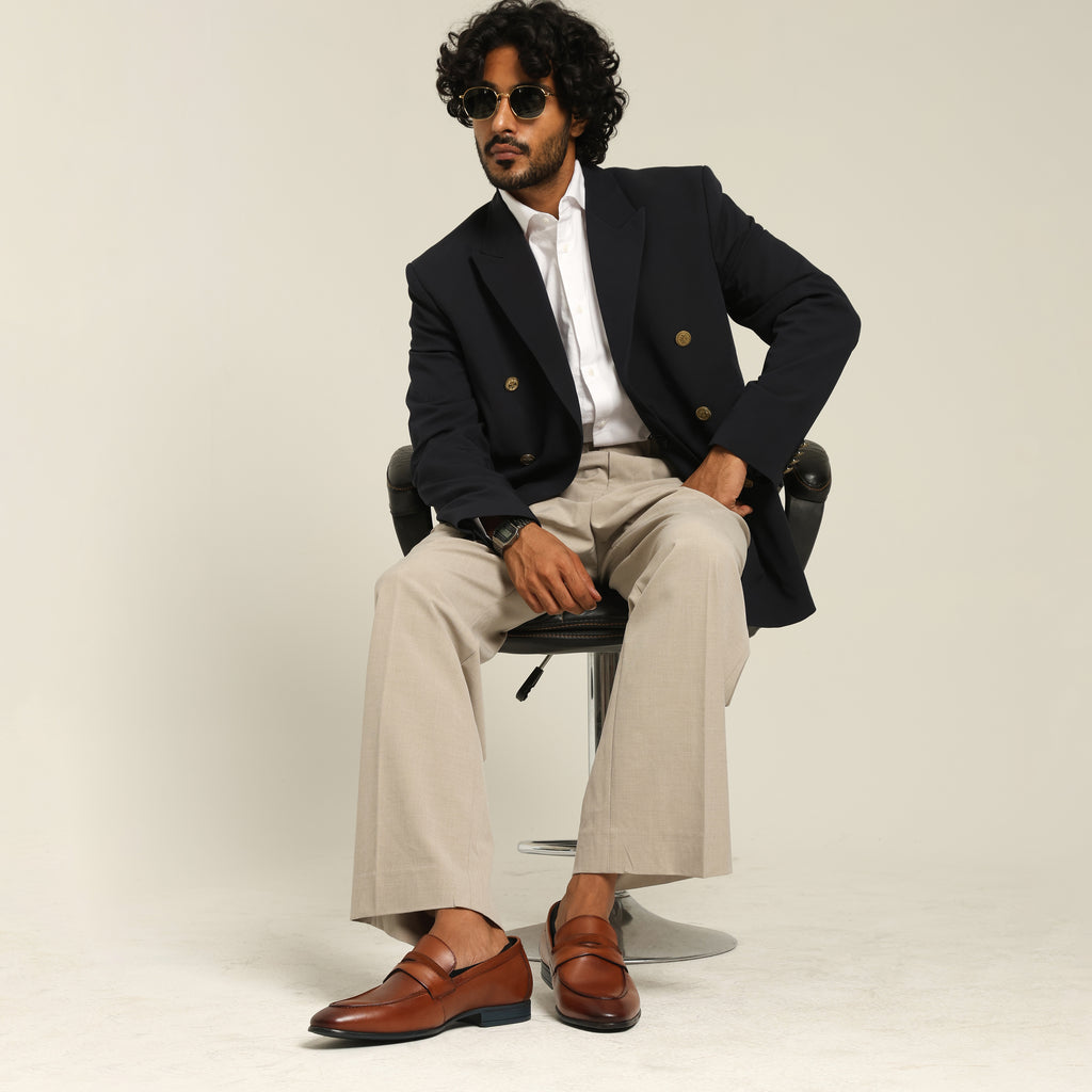 Onyx Leather Formal Moccasins
