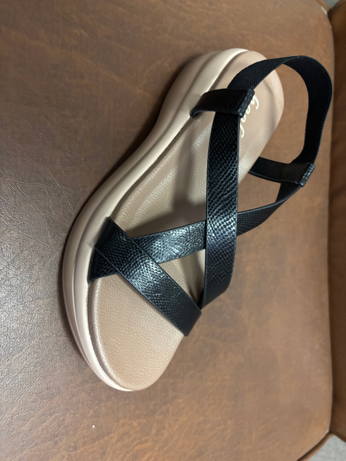 Frida Criss Cross Comfort Back Elastic Sandals