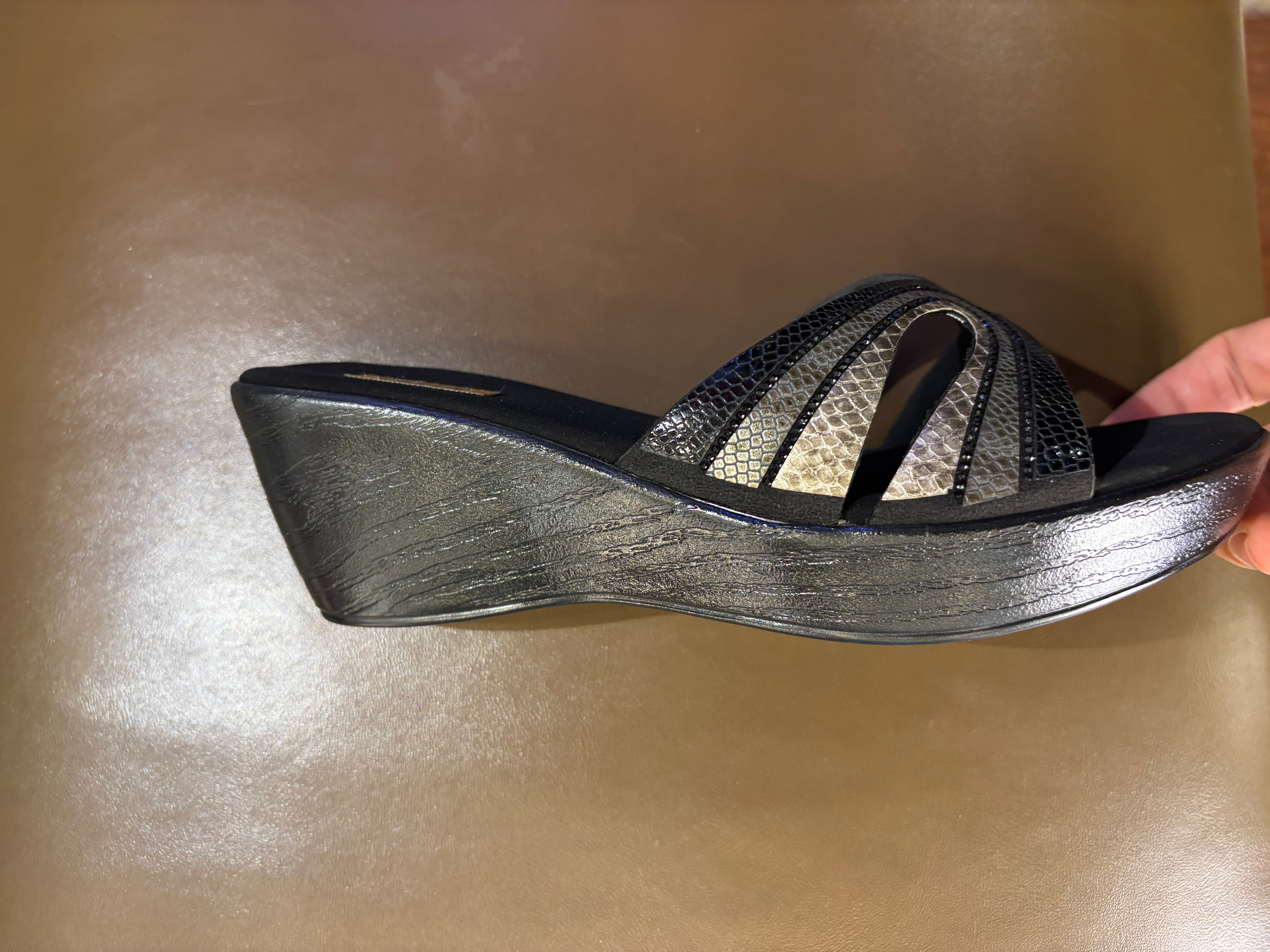 Reina Bling Peep Toe Wedge Heels