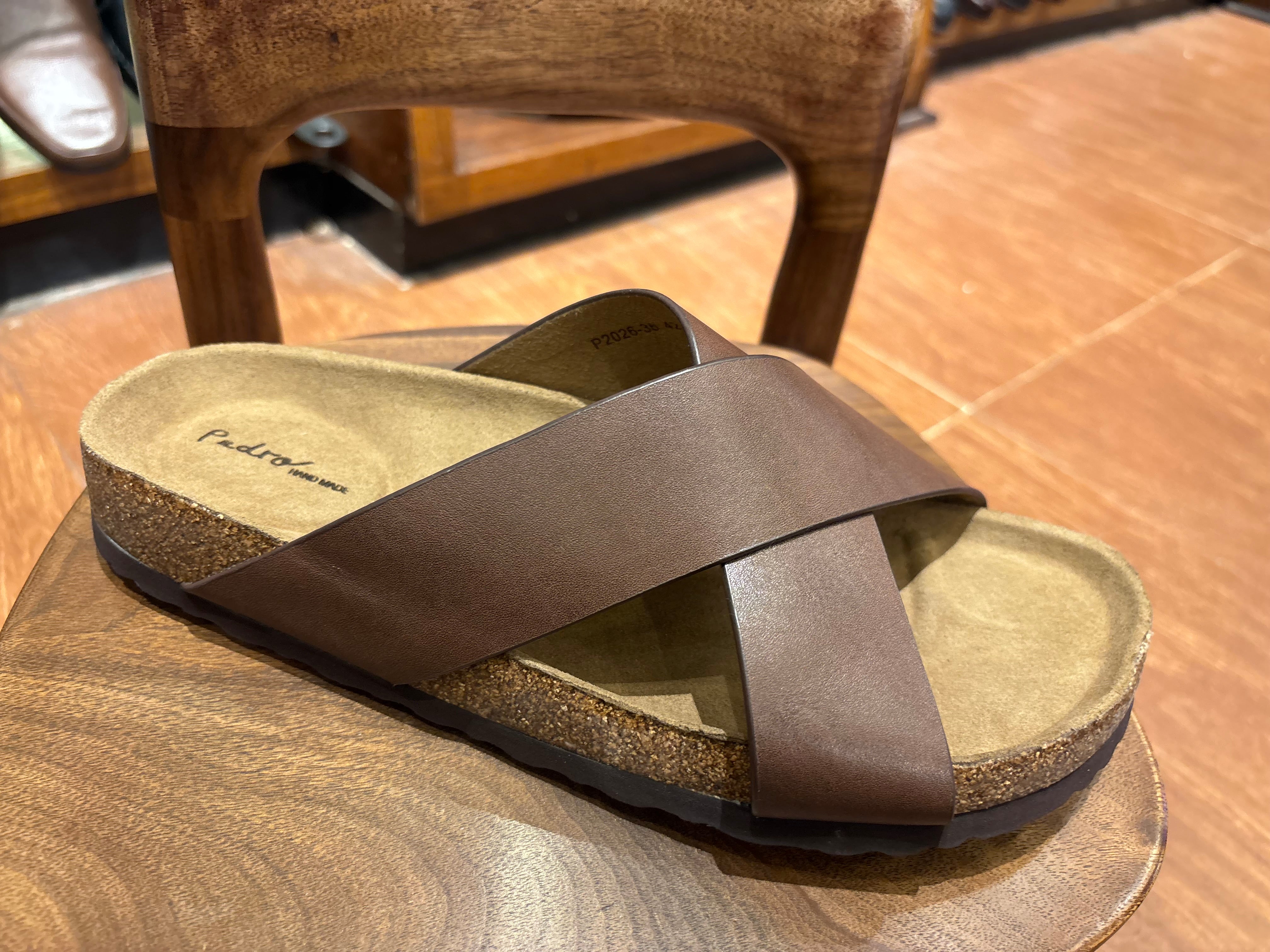 Edward Brown Cross Slippers - Sole View