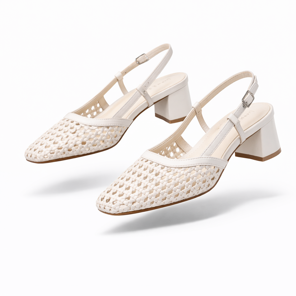 Izumi Premium Mesh Mid Heel Slingback Heels