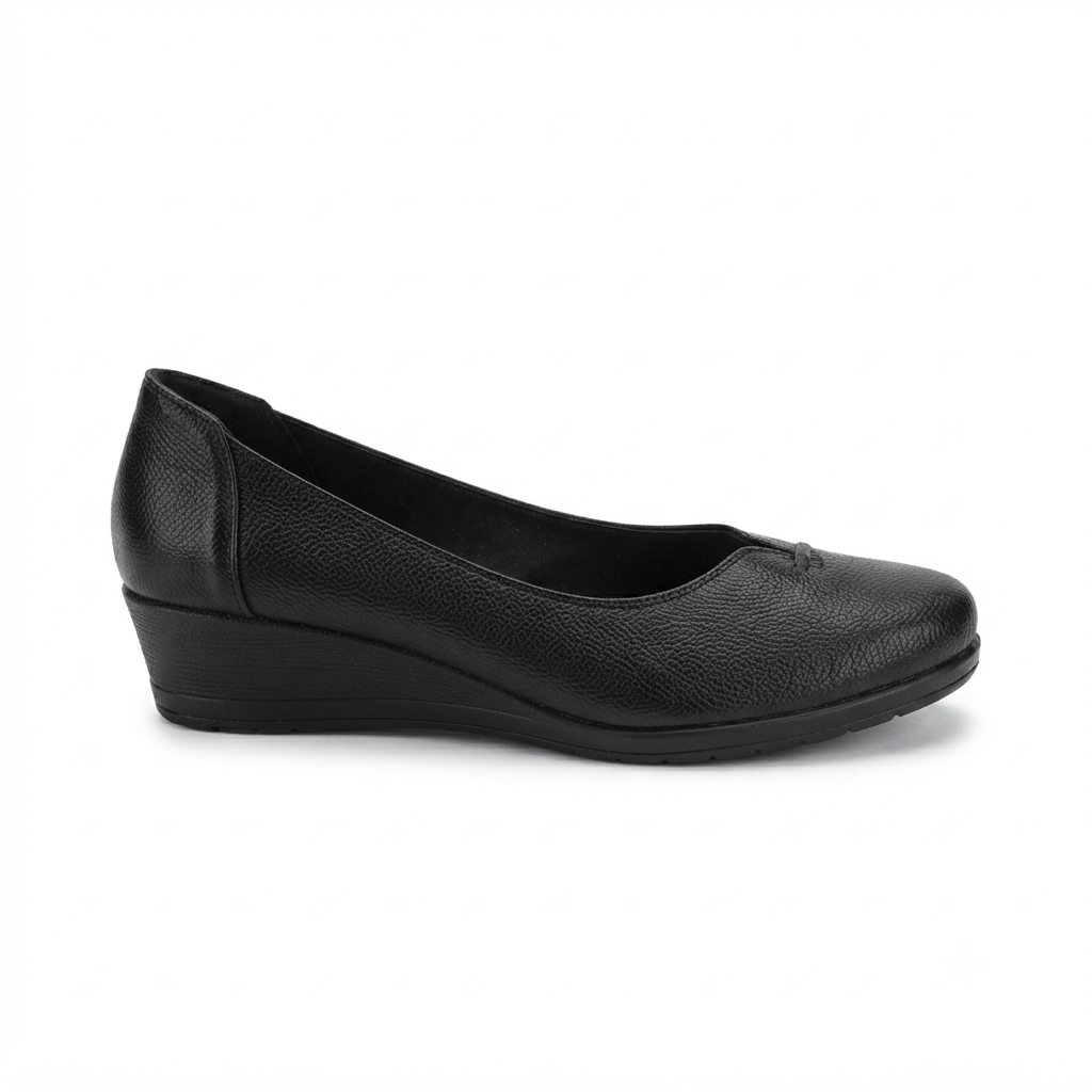 Kylie Leather Everyday Wedge Ballerinas