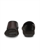 Bravur Brown Leather Sliders HT