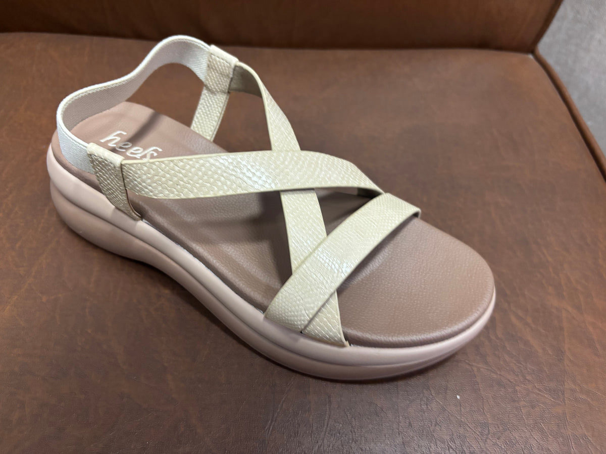 Frida Criss Cross Comfort Back Elastic Sandals
