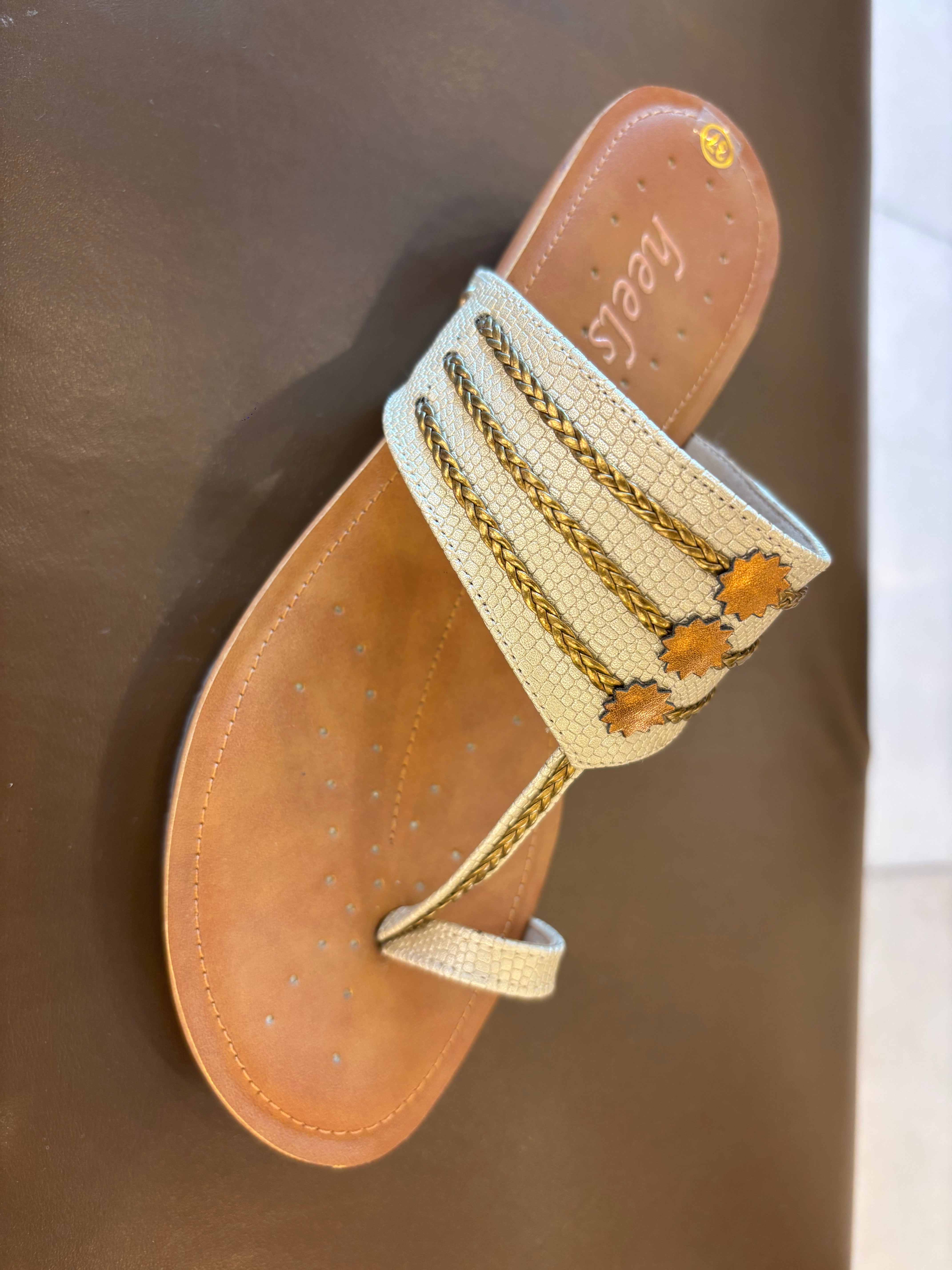 Lilith Memory Cushion Kohlapuri Wedge Slippers - The Heels India