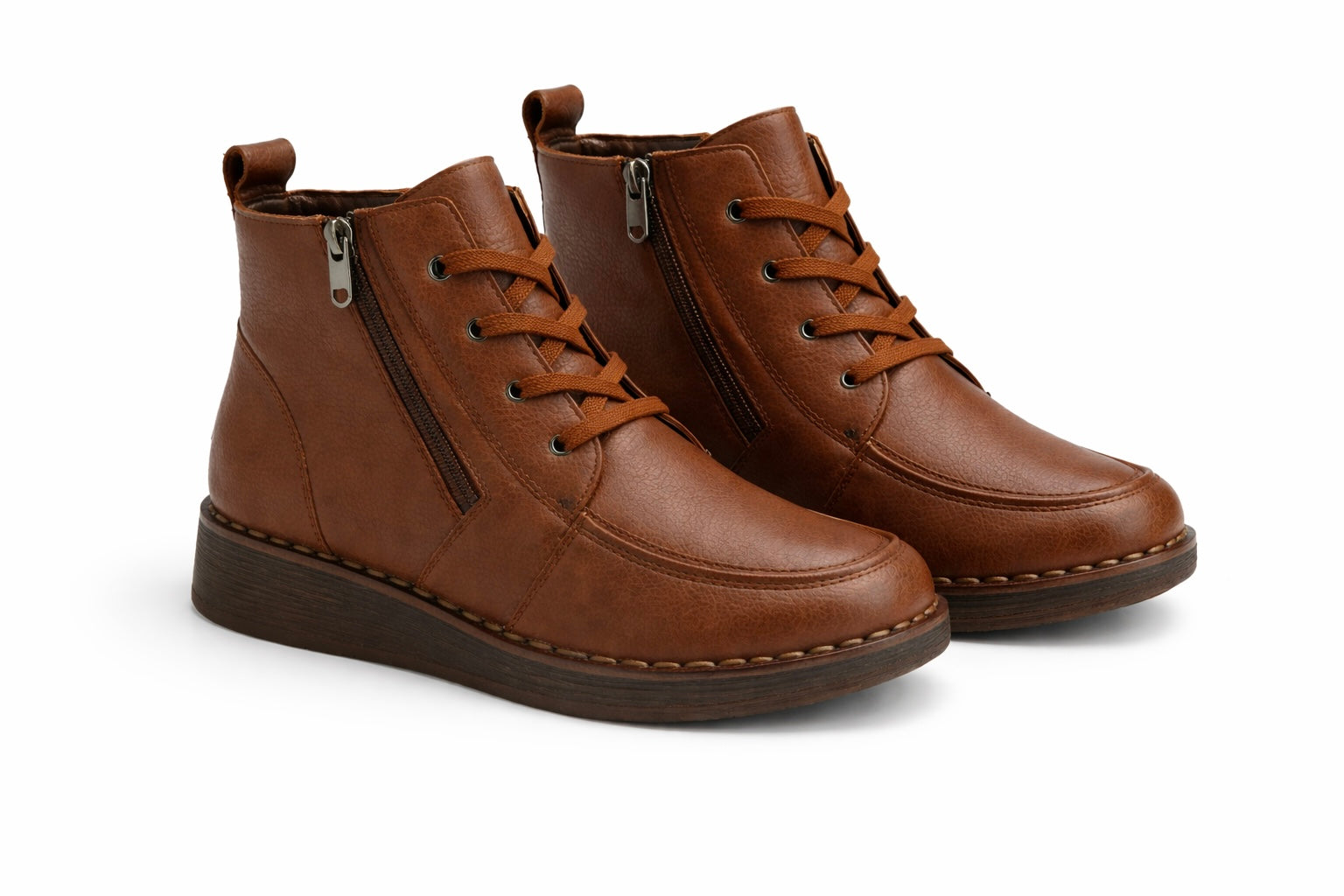 Liza Leather Ankle Lace up Boots