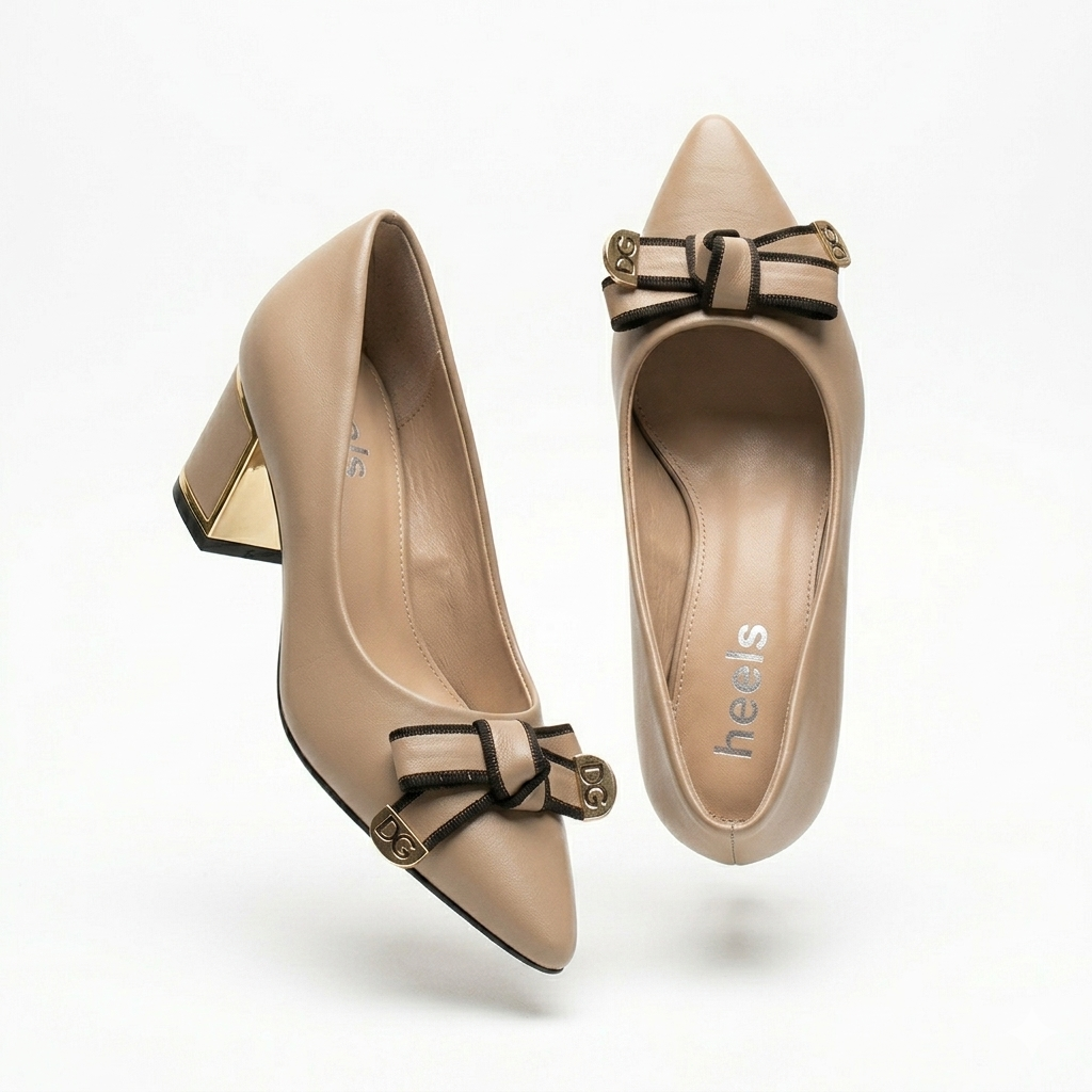 Klara Knot Bow Block Heel Stilettoes