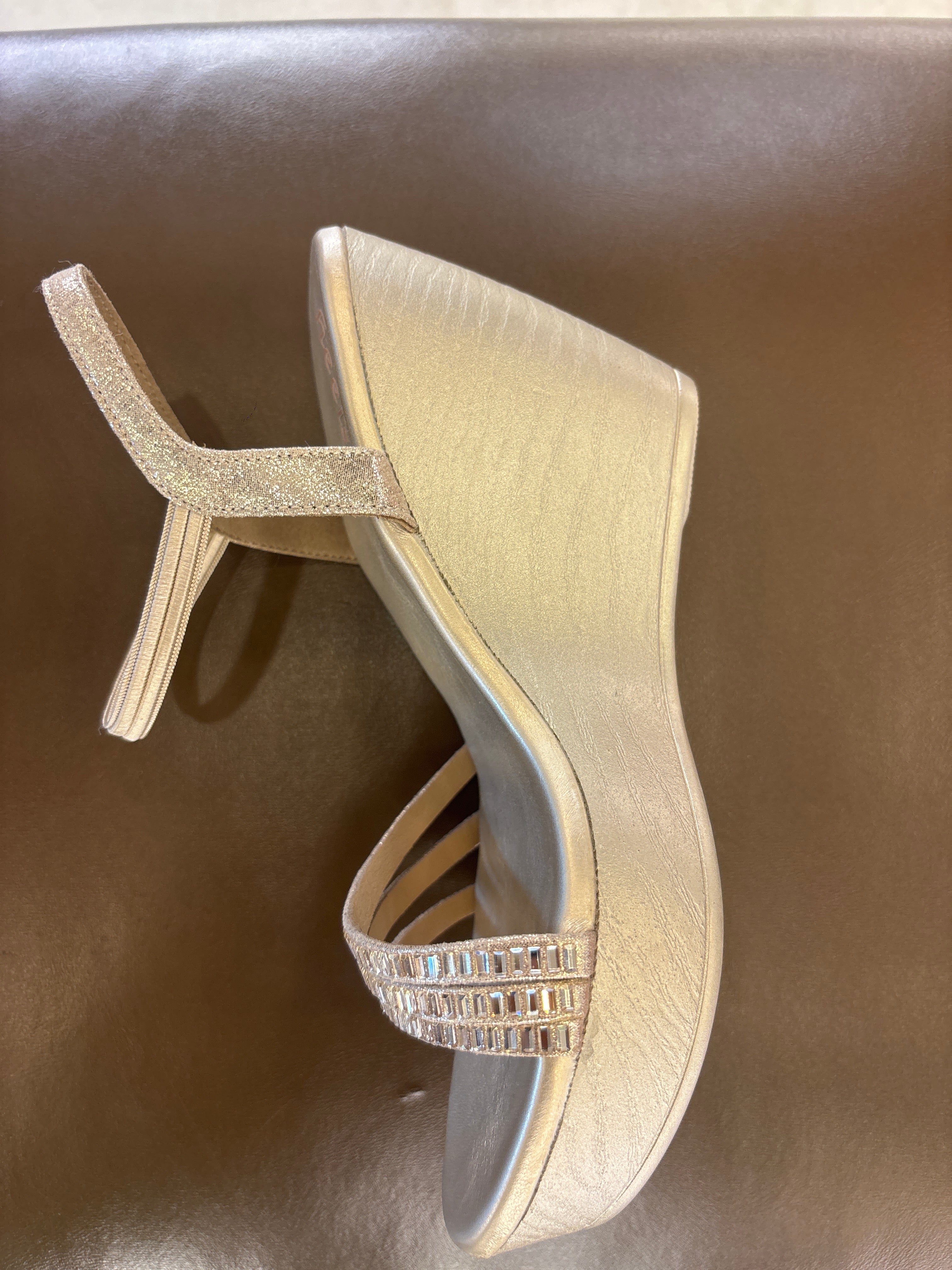Noor Bling Back Elastic Wedge Platform Heels