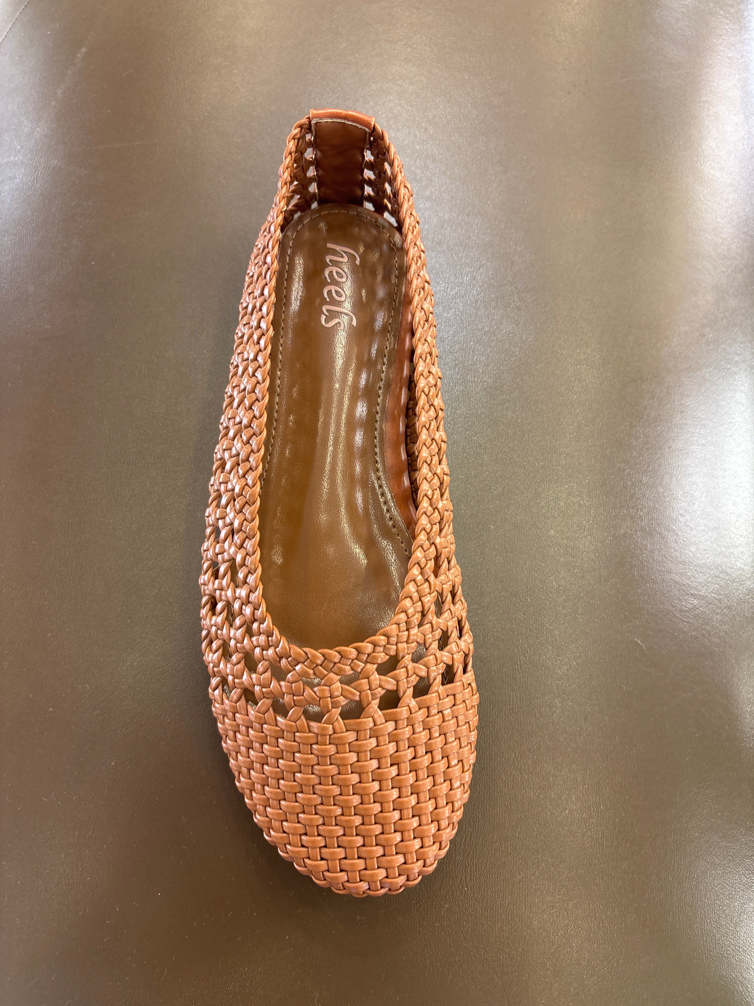Stella Premium Leather Crochet Perforated Flat Ballerinas