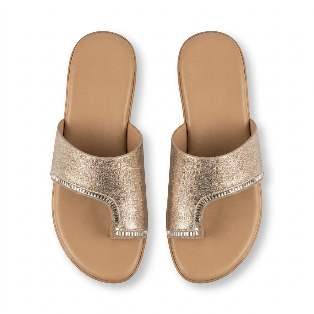 Becky Metallic Comfort Thumb Wedge Heels