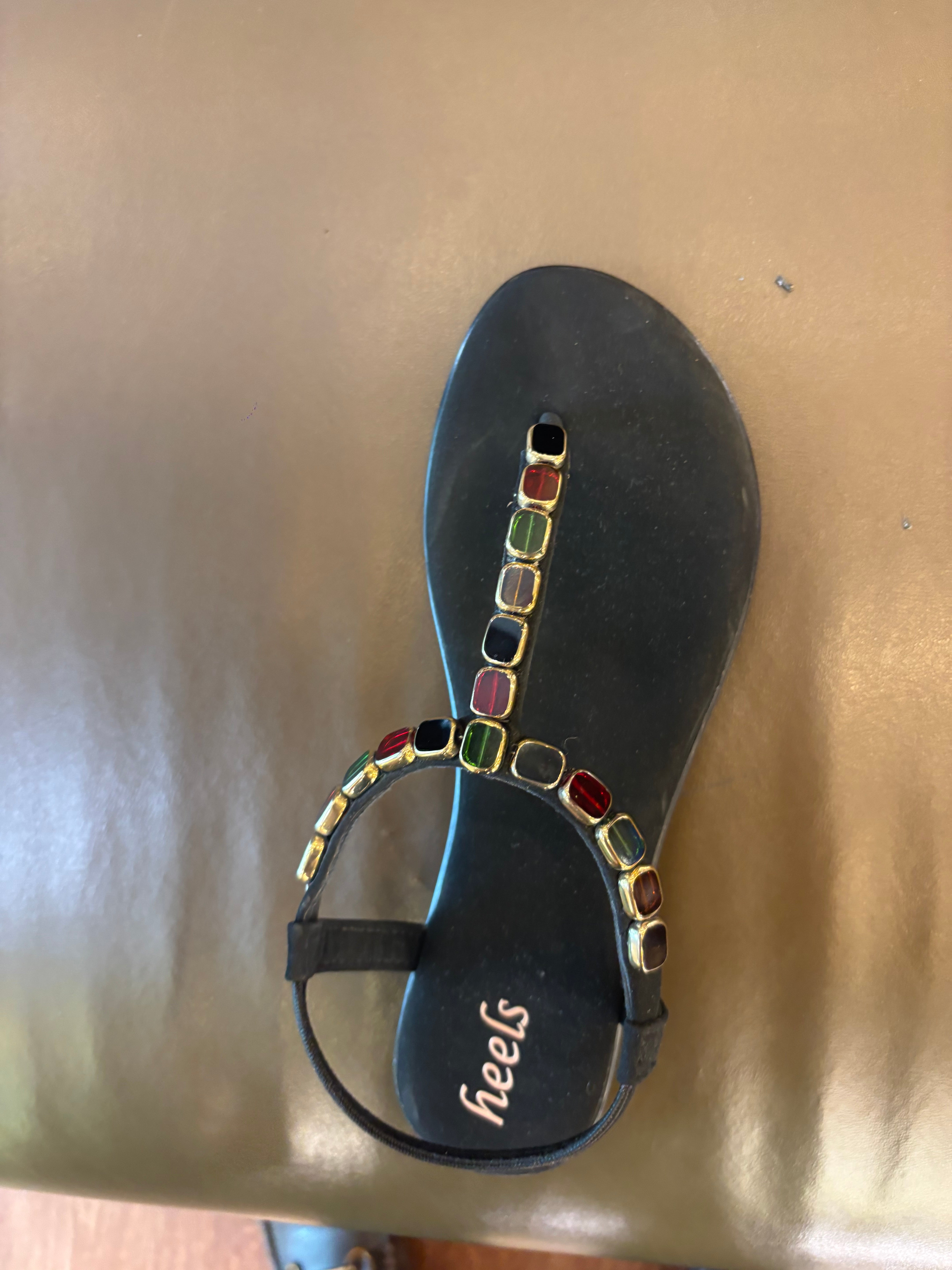 Sasha Embellished Back Elastic Flat Everyday Sandals