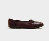 Elijah Maroon Leather Ballerinas