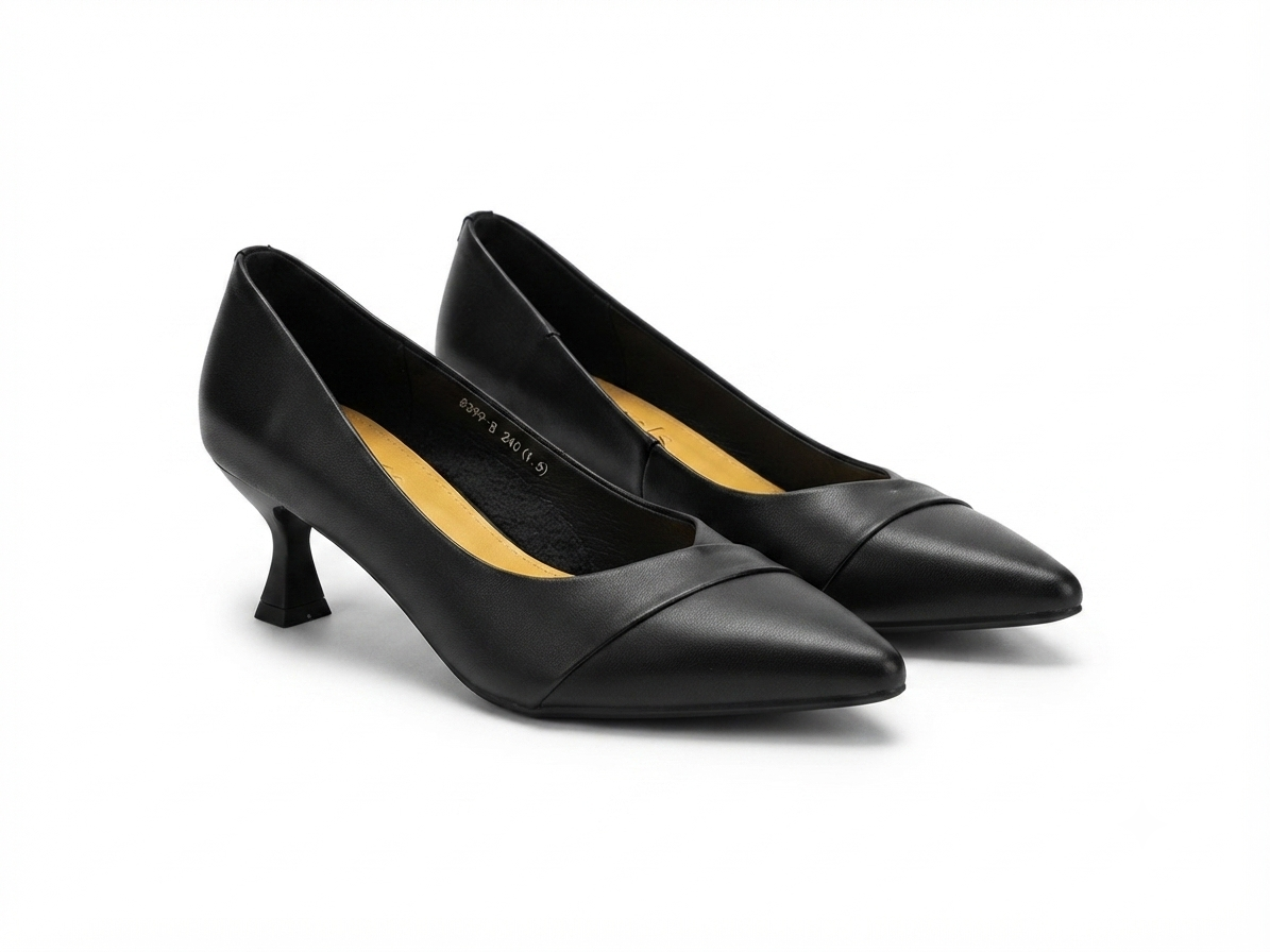 Alba Premium Leather Kitten Heel Stilettos