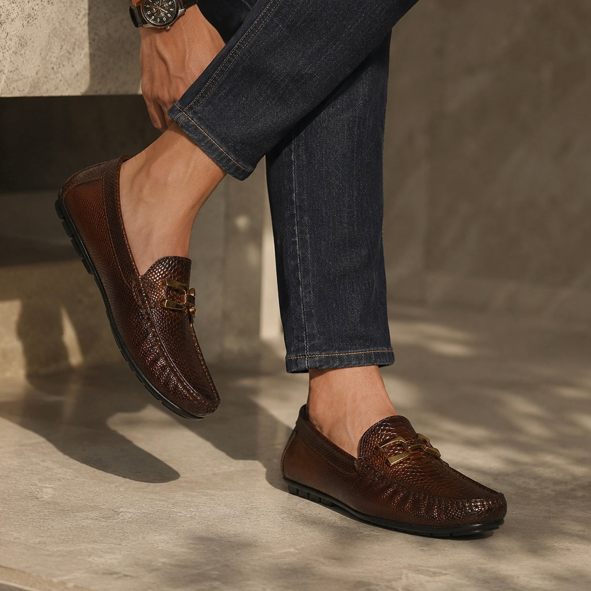 Hertz Platinum Leather Loafers - The Heels India