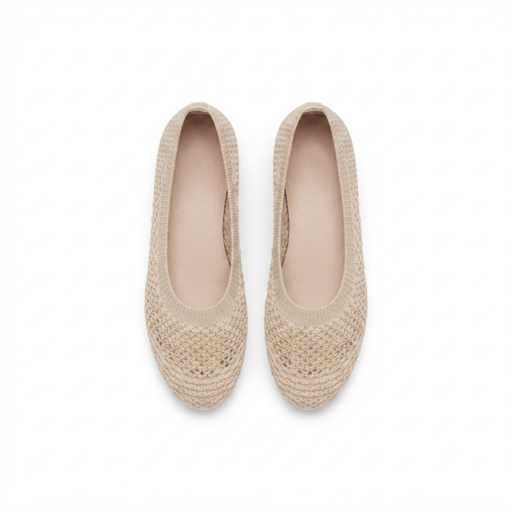 Grace Crochet Flat Flexi Comfort Ballerinas