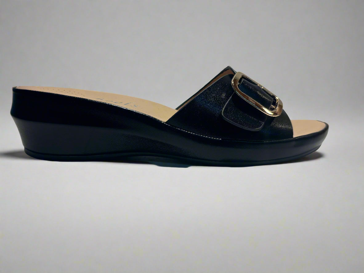 Serenity Buckled Wedge Slip ons