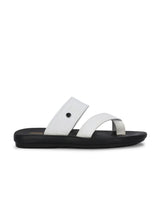 Lustral White Leather Slippers HT