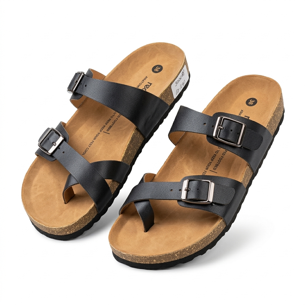 Camila Thumb Strap Cork Summer Sliders