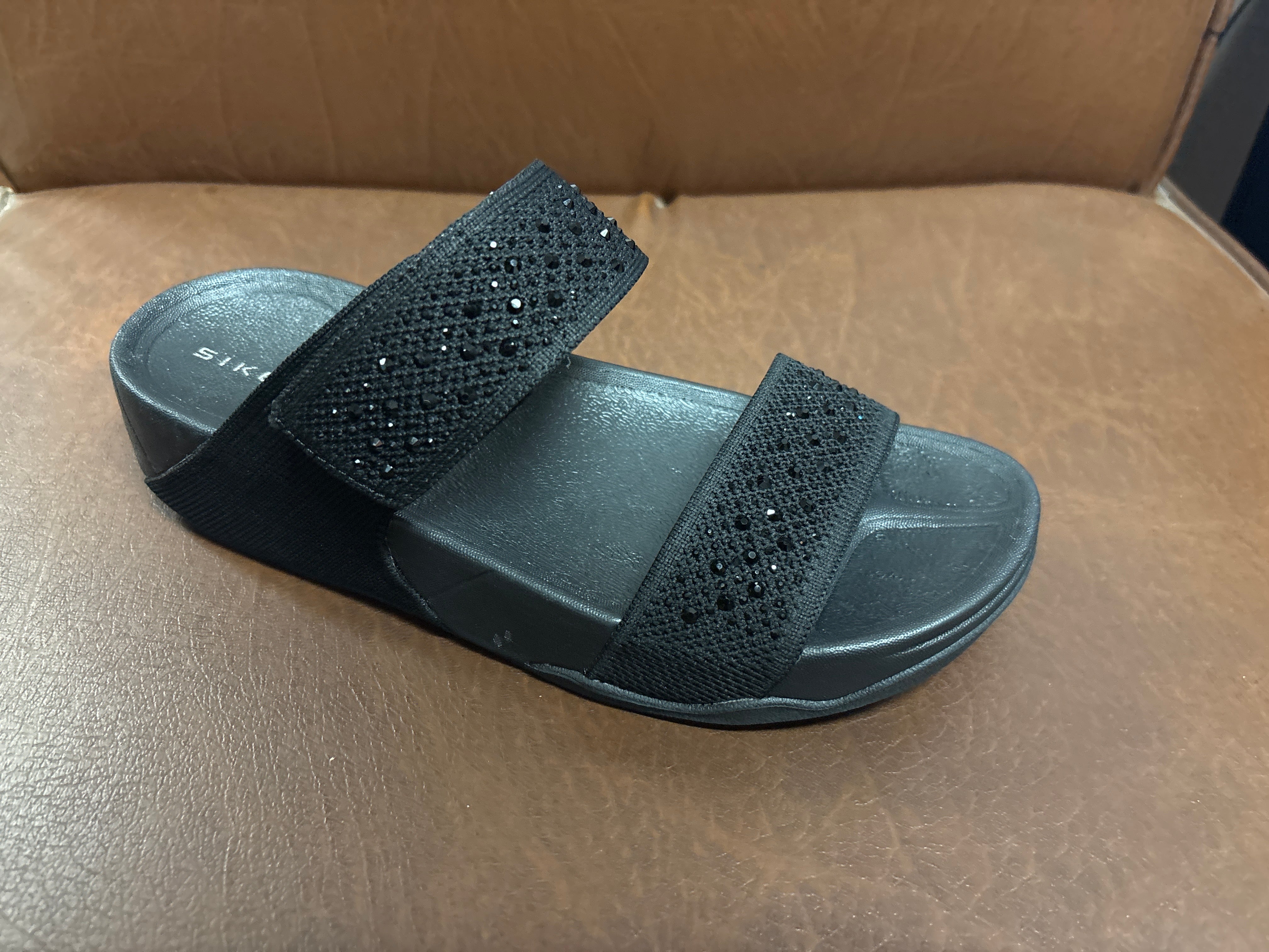 Sienna Cushioned Velcro Double Strap Sliders - The Heels India