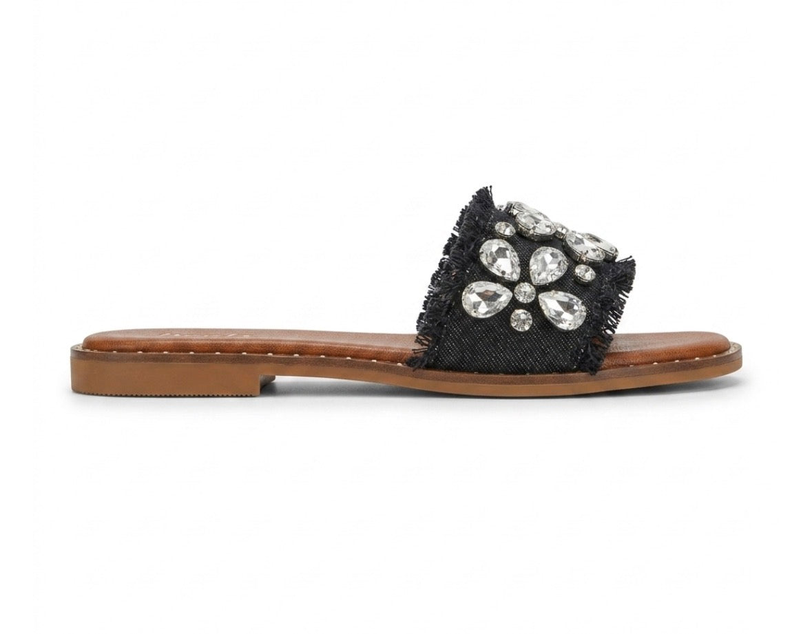 Kiya Embellished Summer Flat Sliders