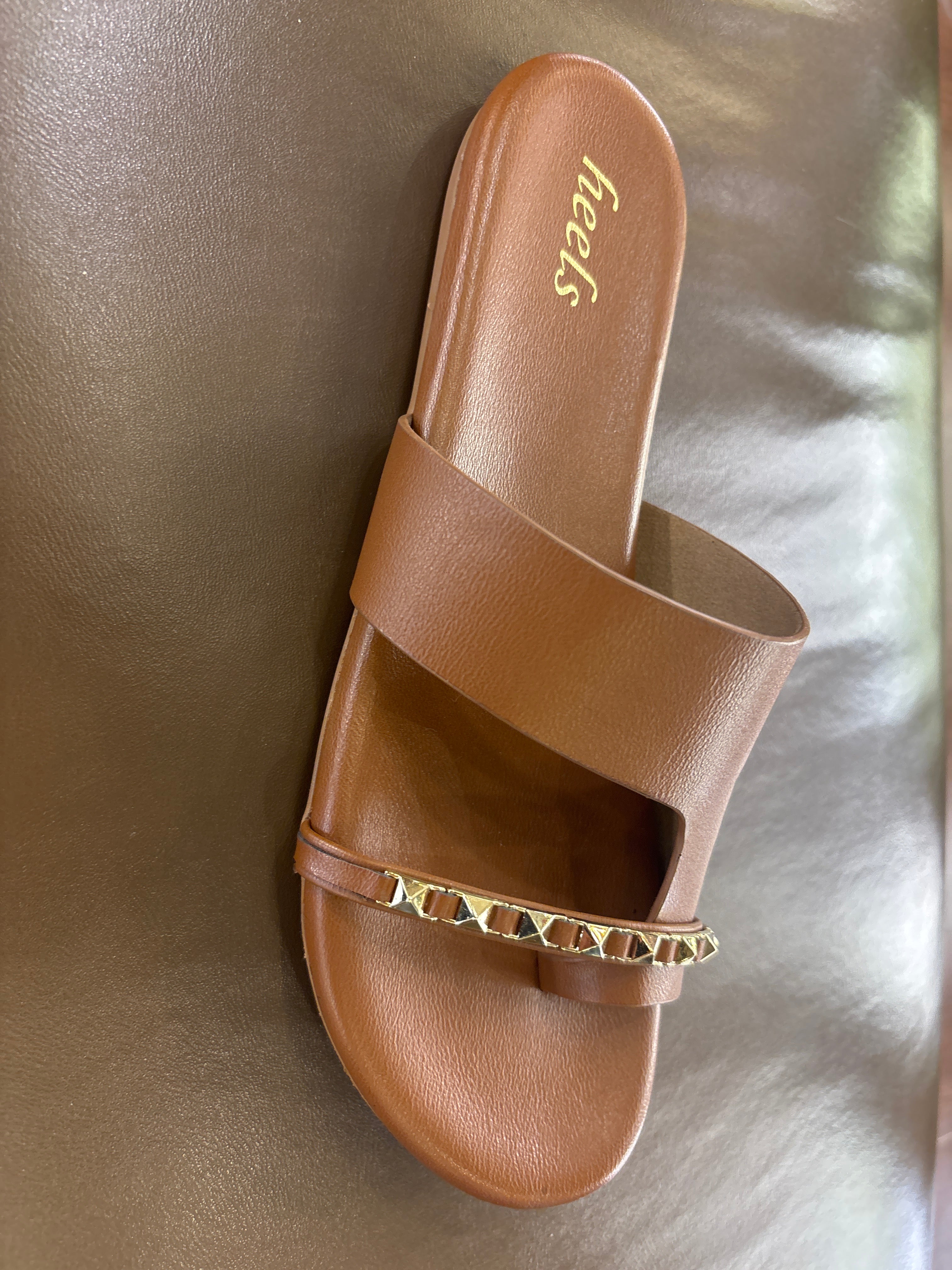 Sorrento Studded Strap Thumb Flat Sliders