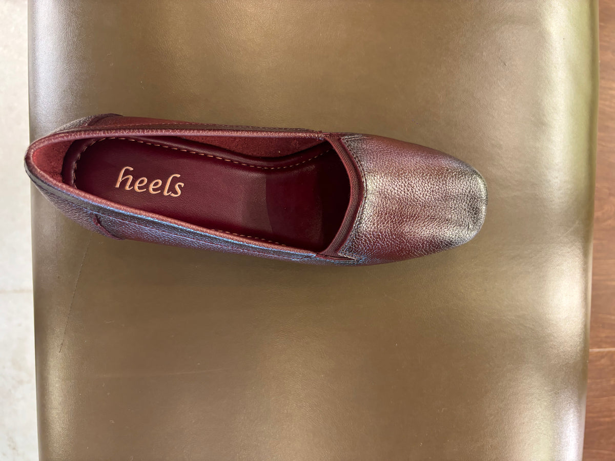 Lisbon Leather Block Heel Ballerinas
