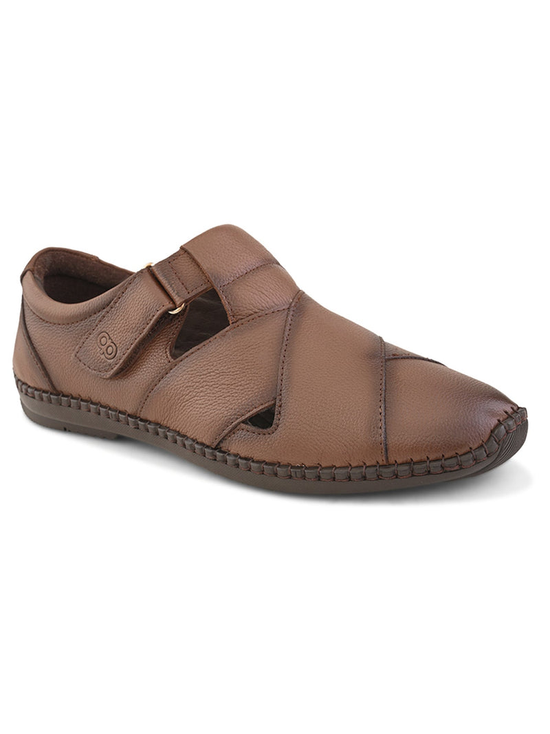 Monarch Brown Leather Sandals - The Heels India
