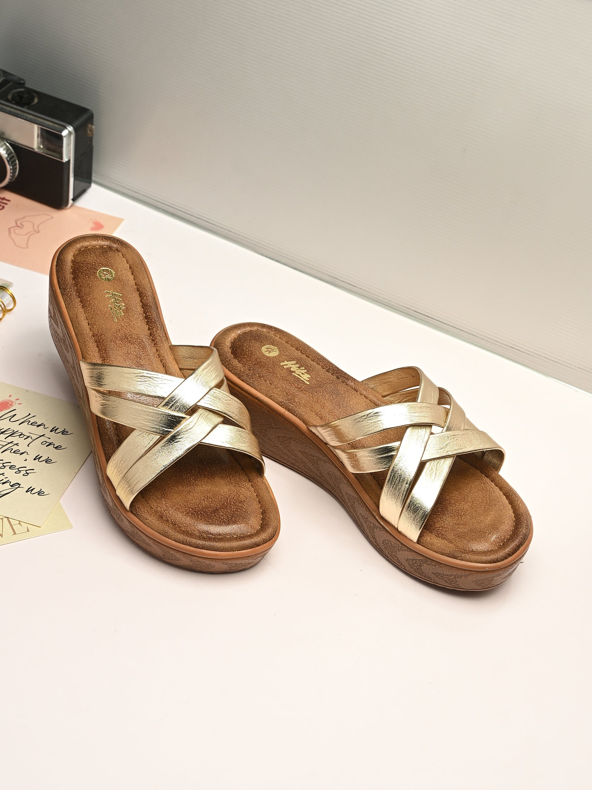 Kaiva Wedge Cross Slippers