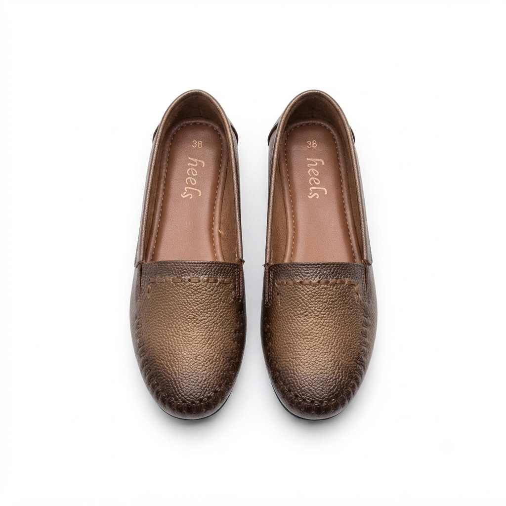 Lizzy 3.0 Leather Classic Ballerinas in Rust - The Heels India