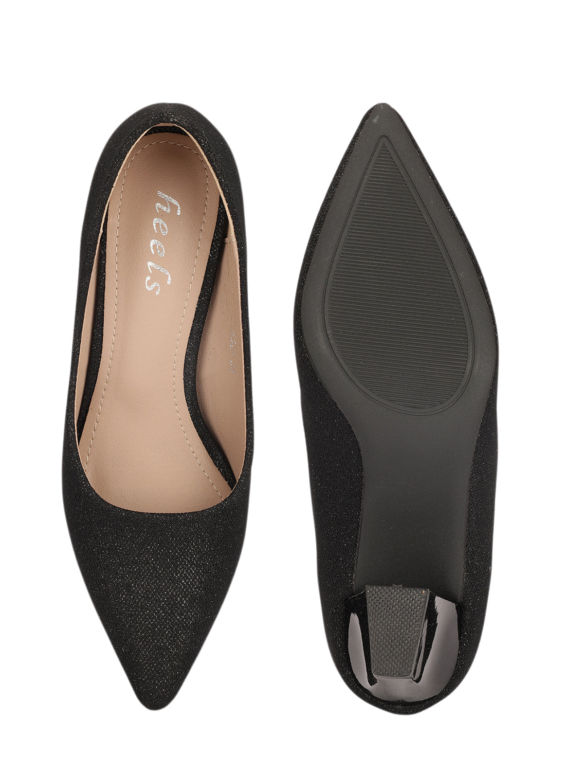 Bergamo Block Heel Glitter Pumps