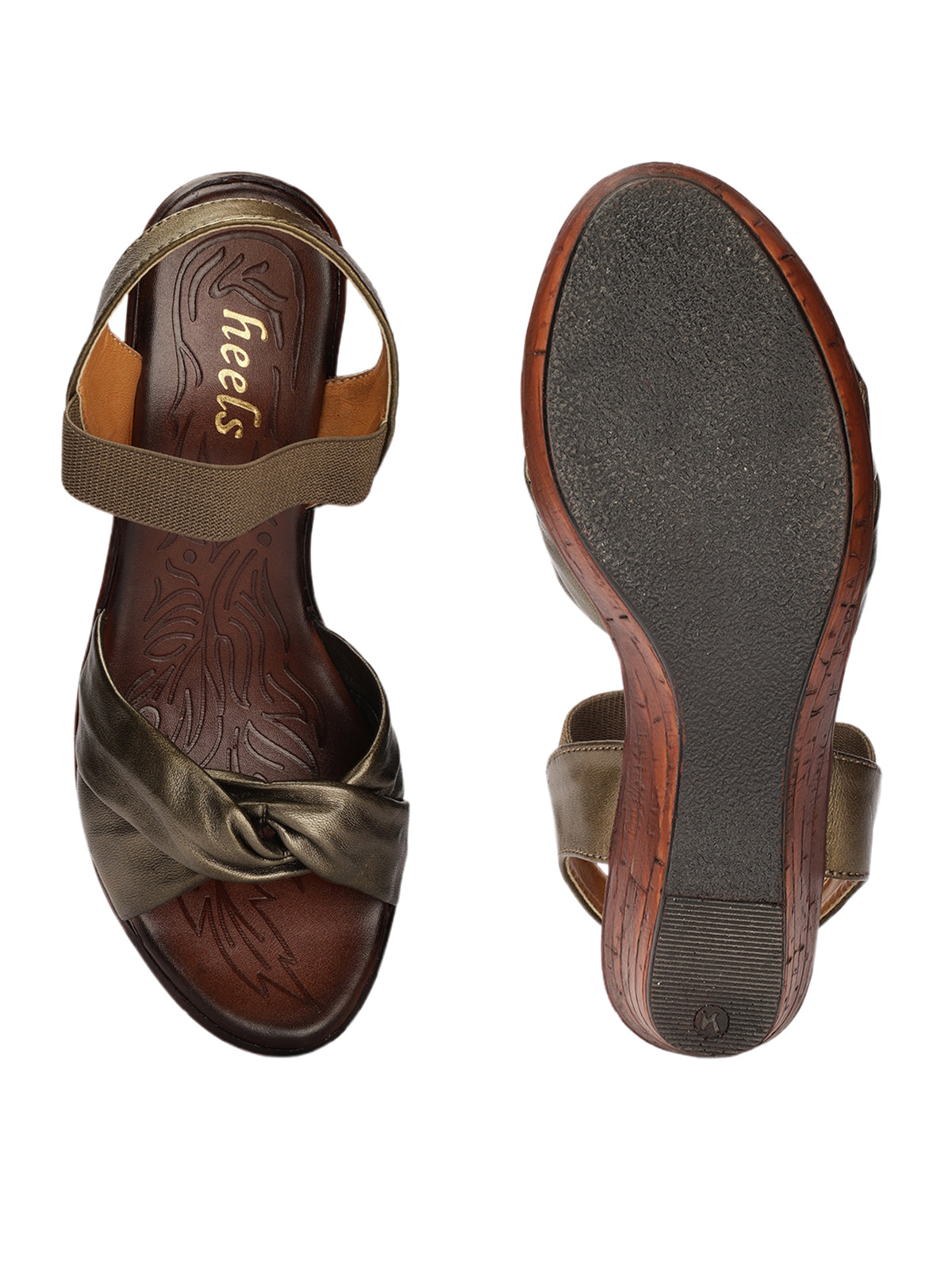 Renard Leather Soft Napa Cross Wedge Heel Sandals - The Heels India