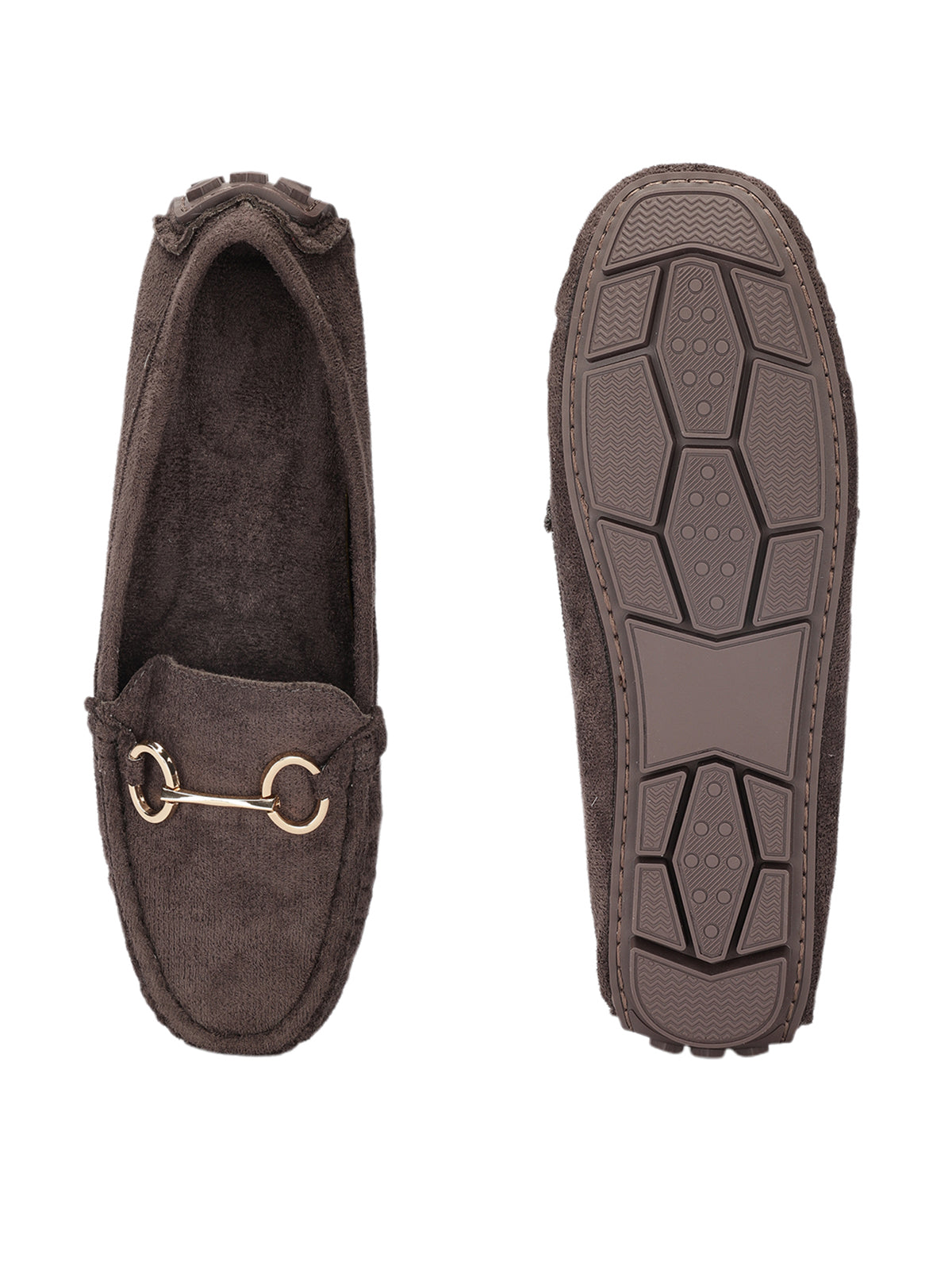 Olivia Suede Buckled Winter Loafers - The Heels India