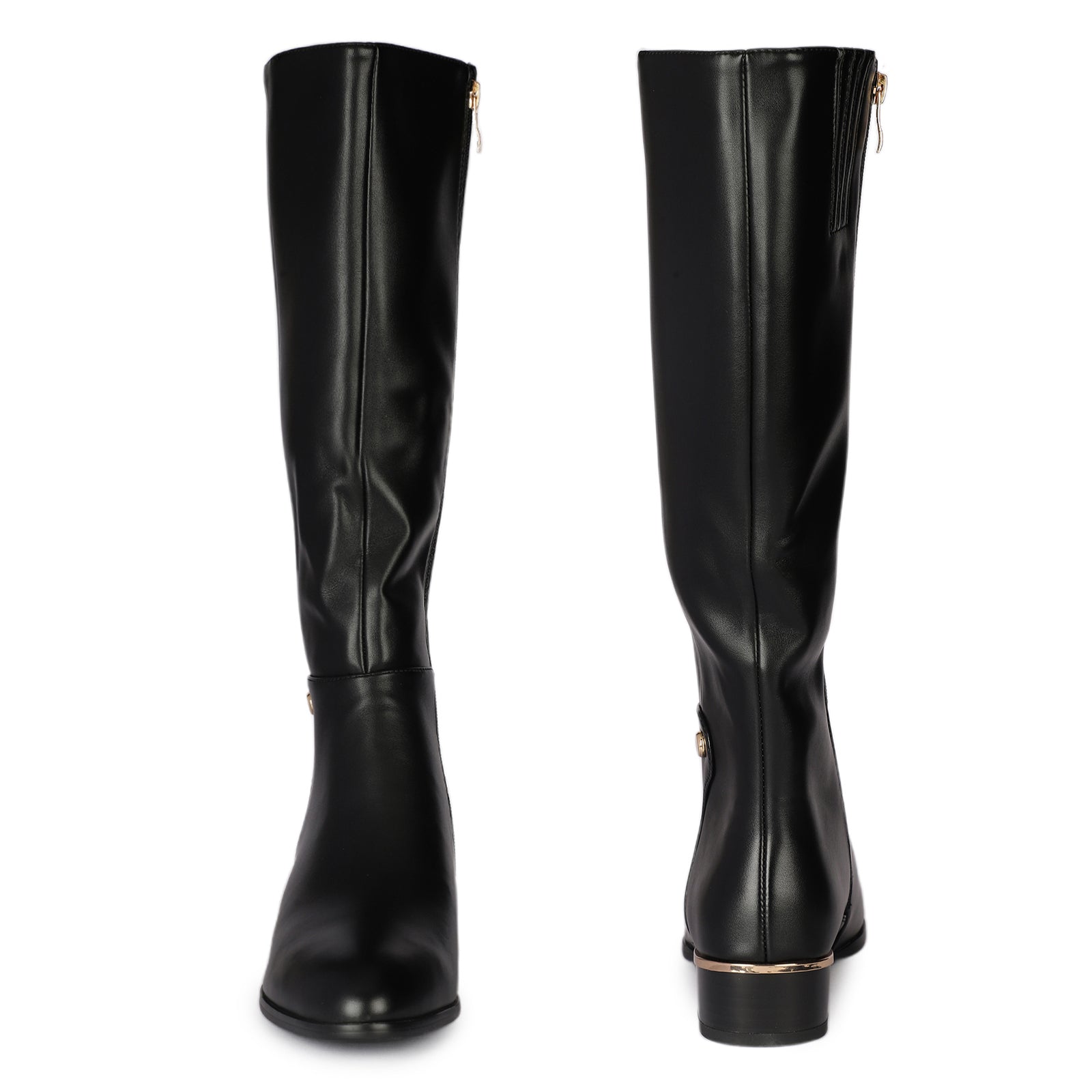 Crimson Premium Knee High Boots with Low Heels