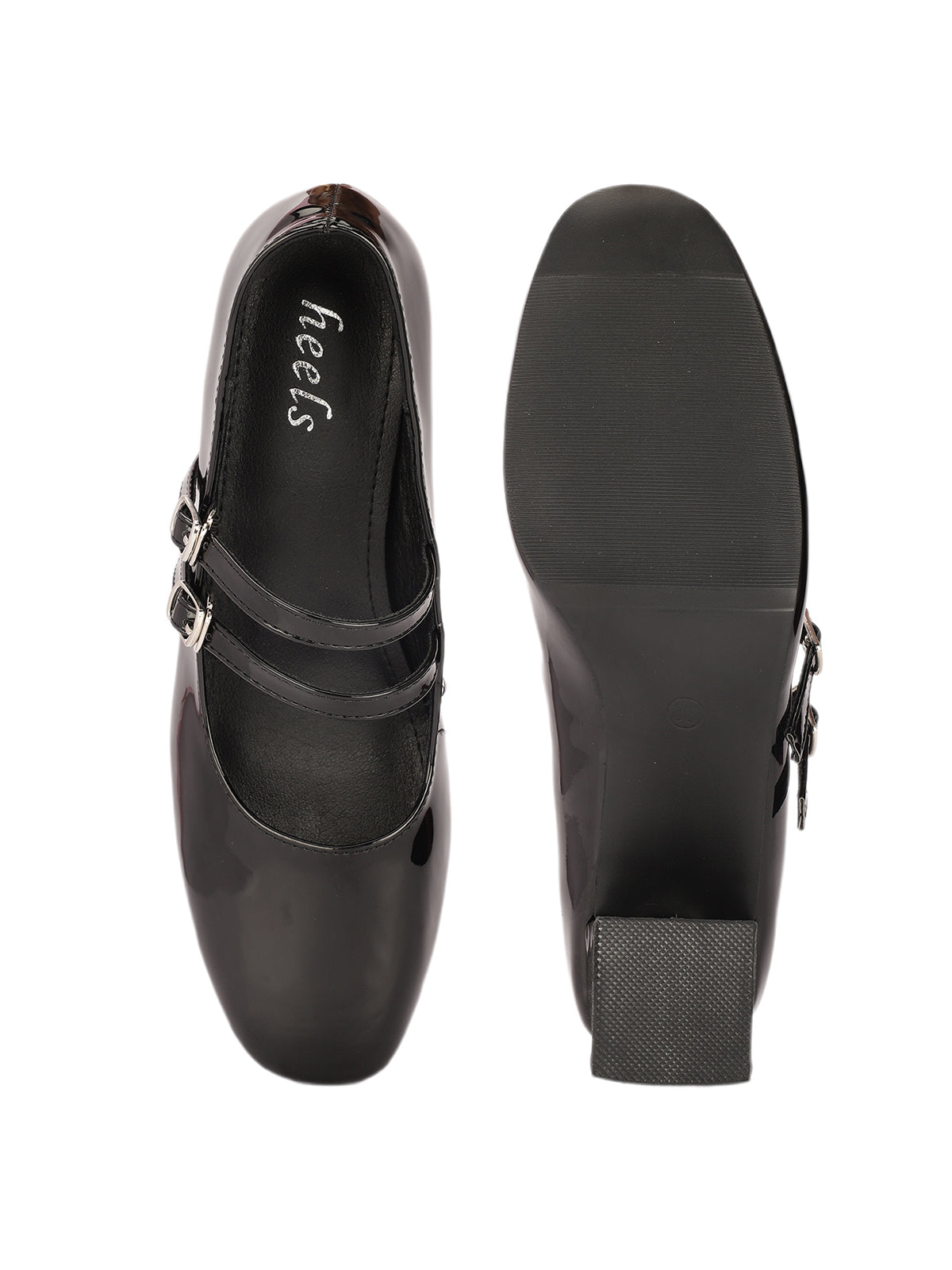 Beryl Patent Block Heel Strap Shoe