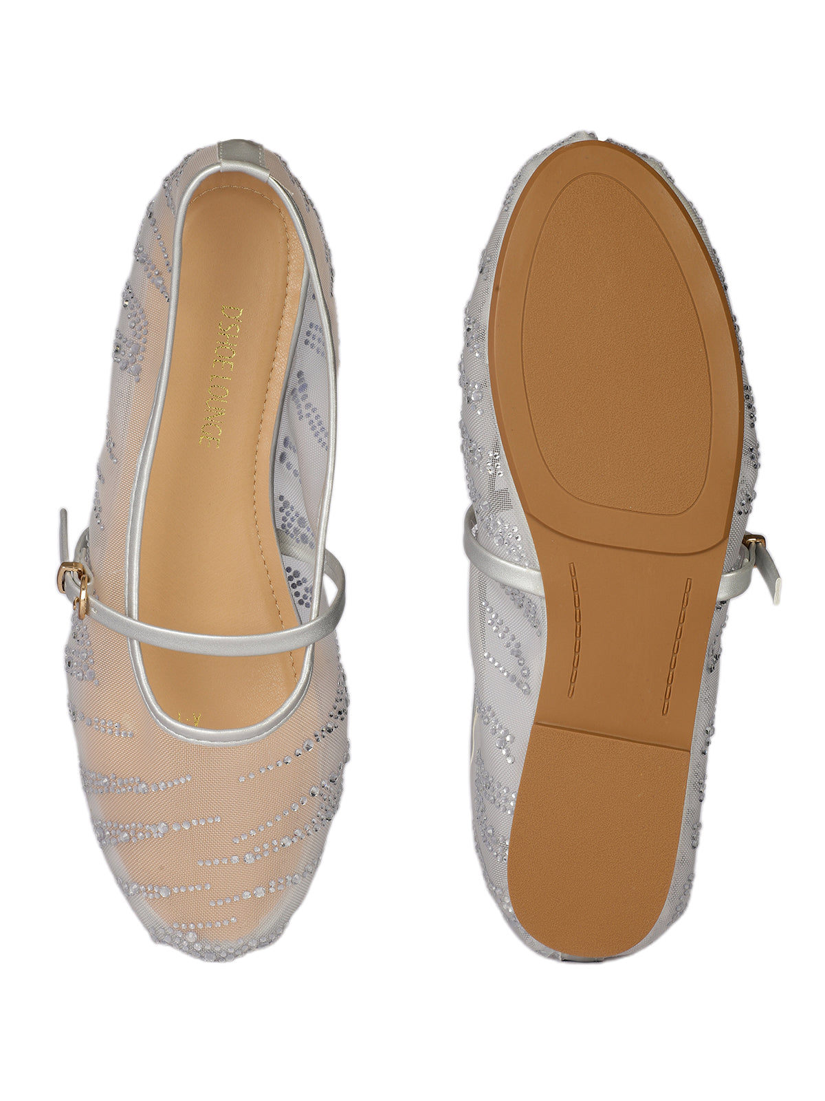 Tessa Premium Embellished Flat Mary Jane Ballerinas