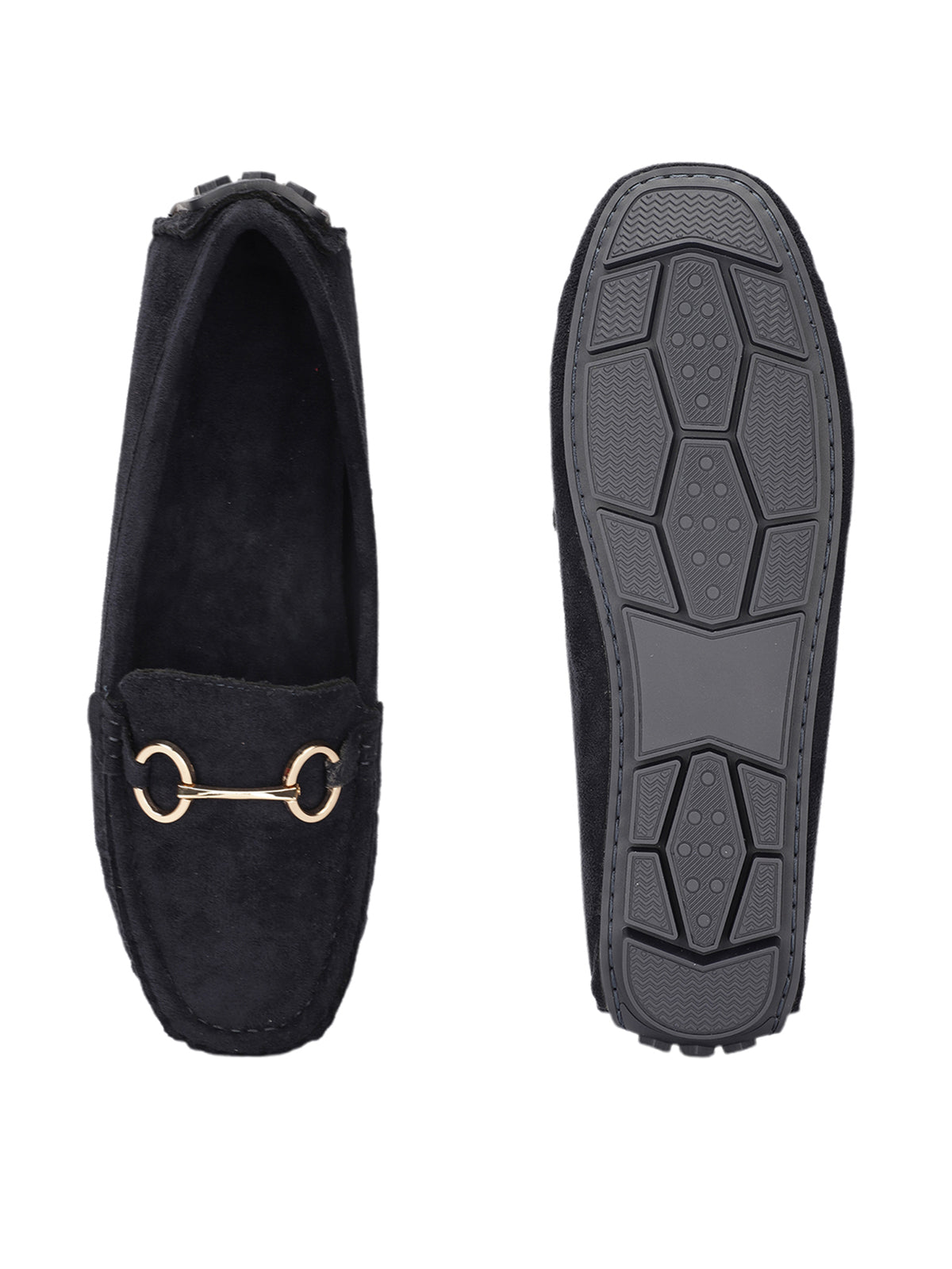 Olivia Suede Buckled Winter Loafers