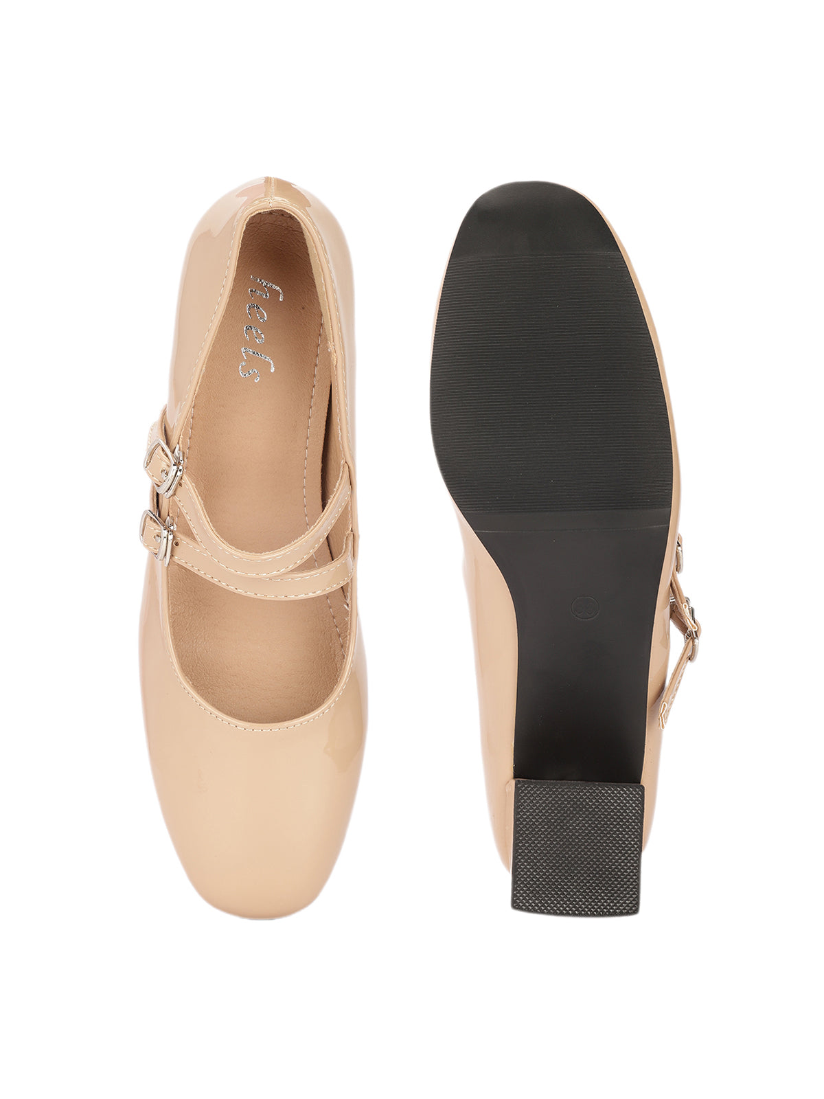 Beryl Patent Block Heel Strap Shoe