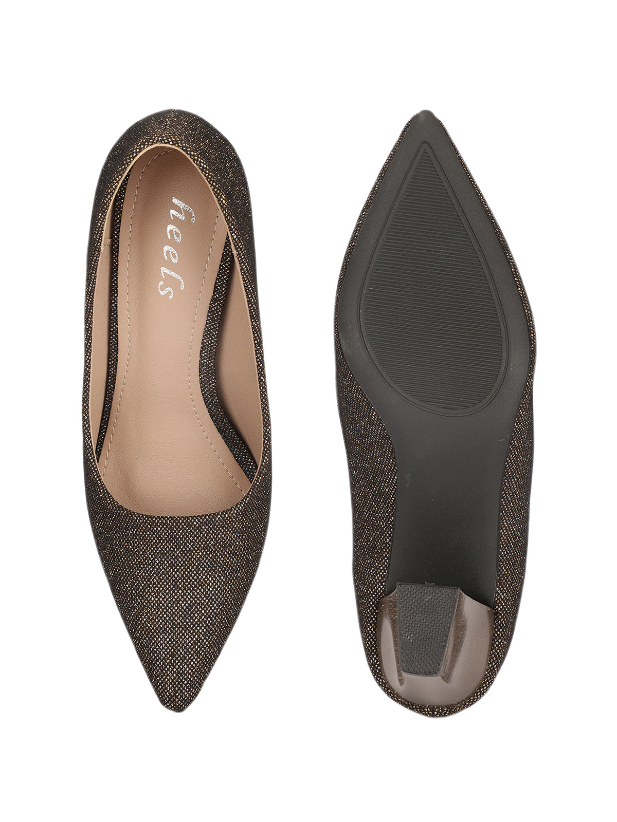 Bergamo Block Heel Glitter Pumps
